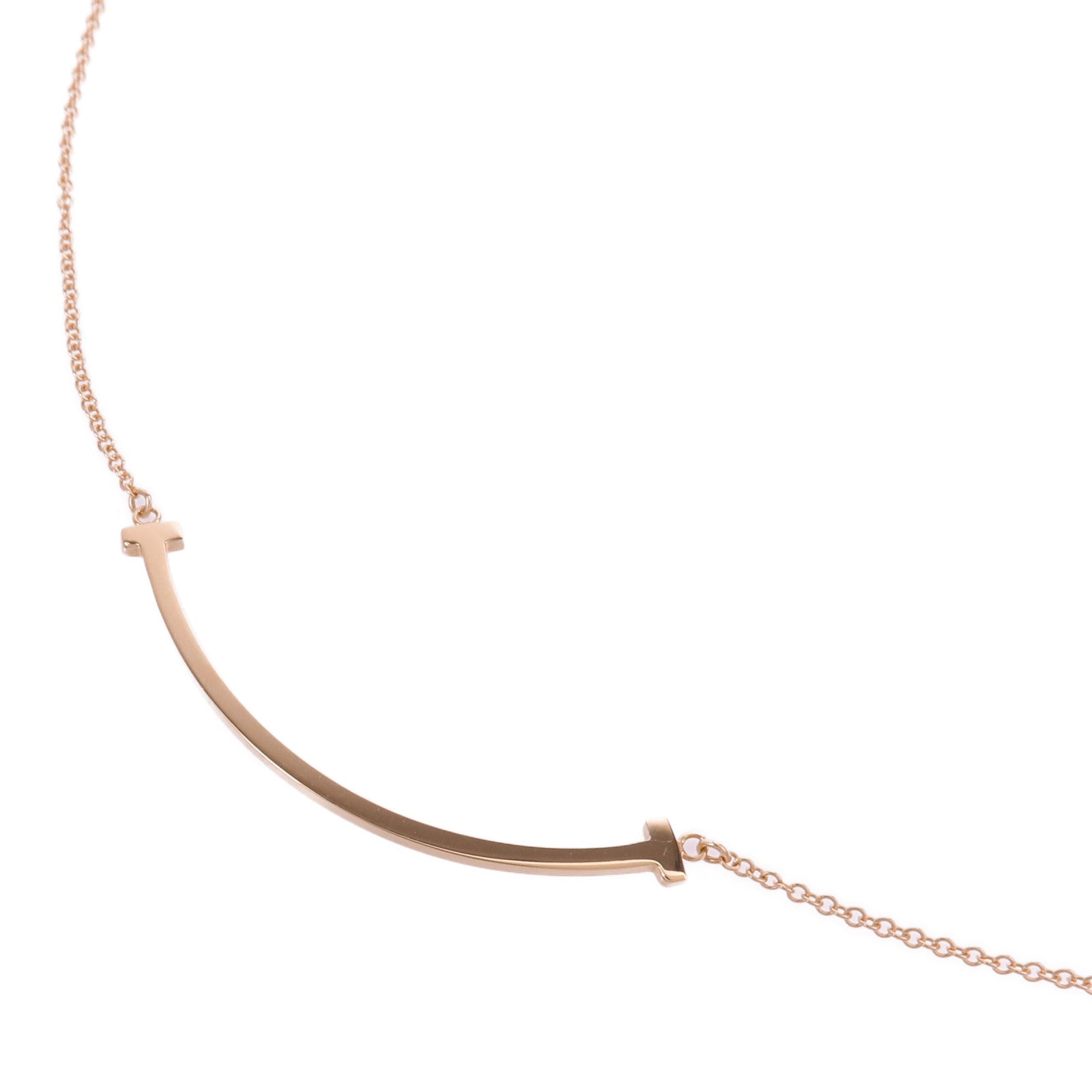 TIFFANY＆CO 18K玫瑰金T Smile Necklace項鍊