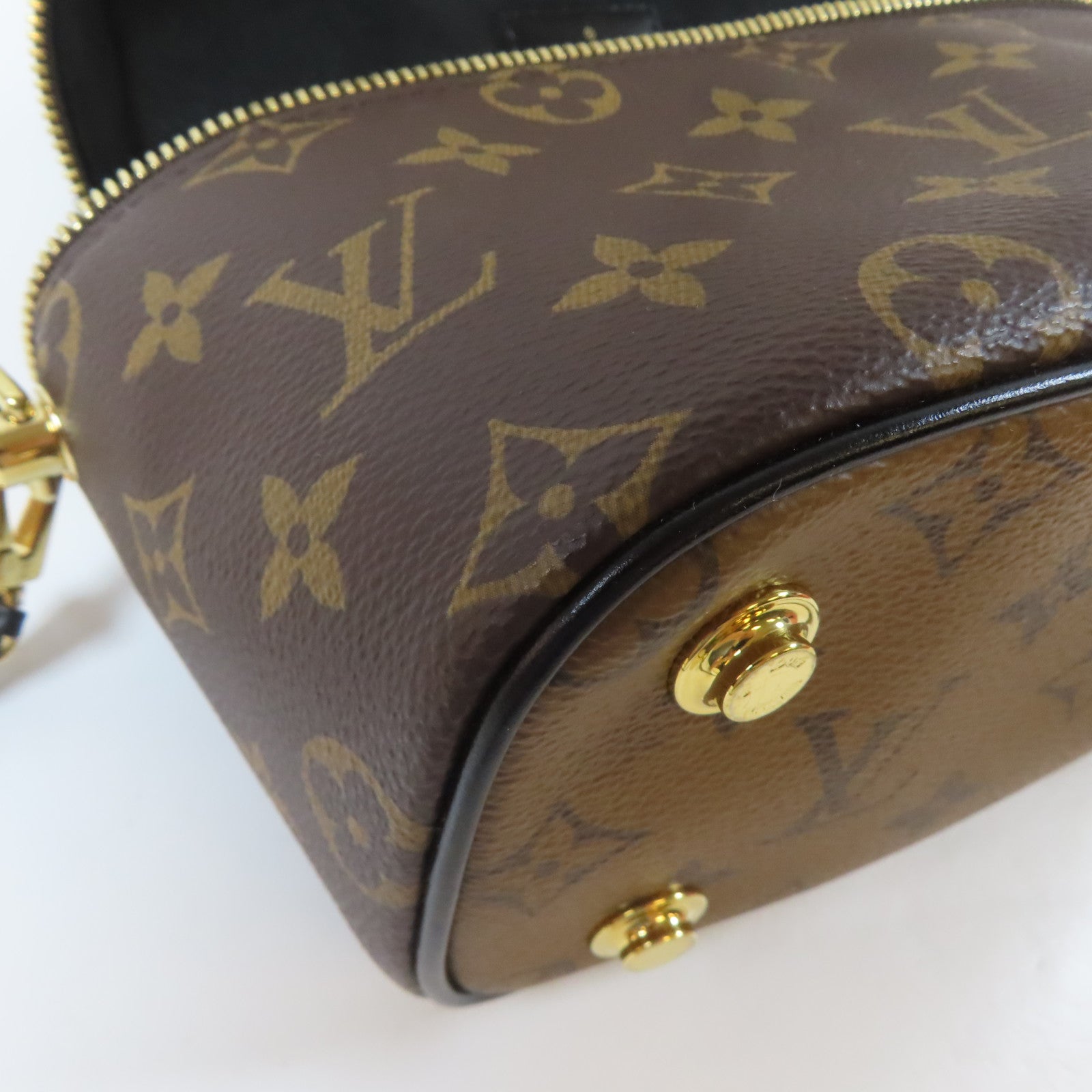 LOUIS VUITTON Monogram Vanity PM金扣鏈帶手挽肩背兩用袋啡色