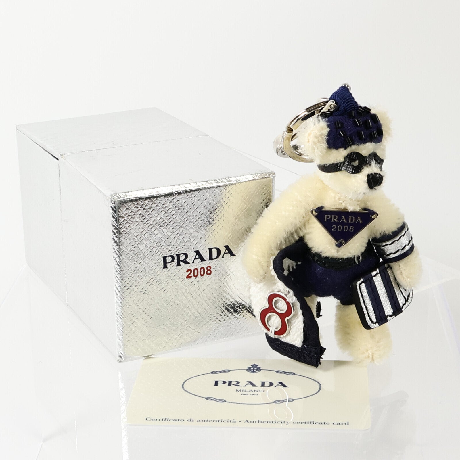 PRADA Mohair/牛皮皮革Bear Trick(2008)Charm掛飾