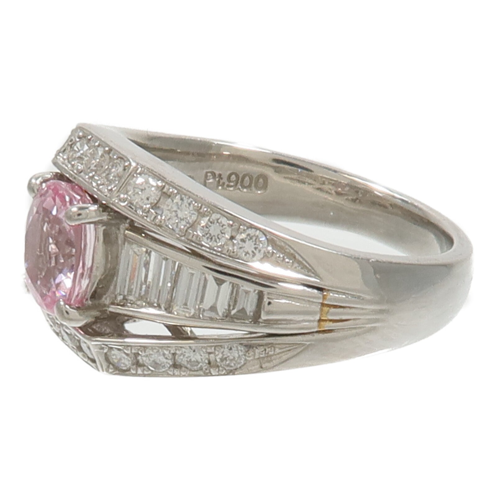 JEWELRY PT900鉑金Pink Sapphire Diamond Ring粉紅藍寶石/鑽石戒指