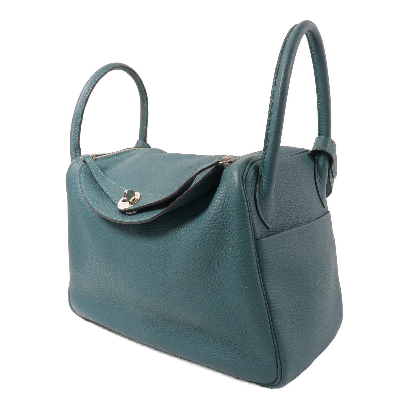 HERMES Clemence皮革Lindy 30手挽肩背兩用袋Malachite