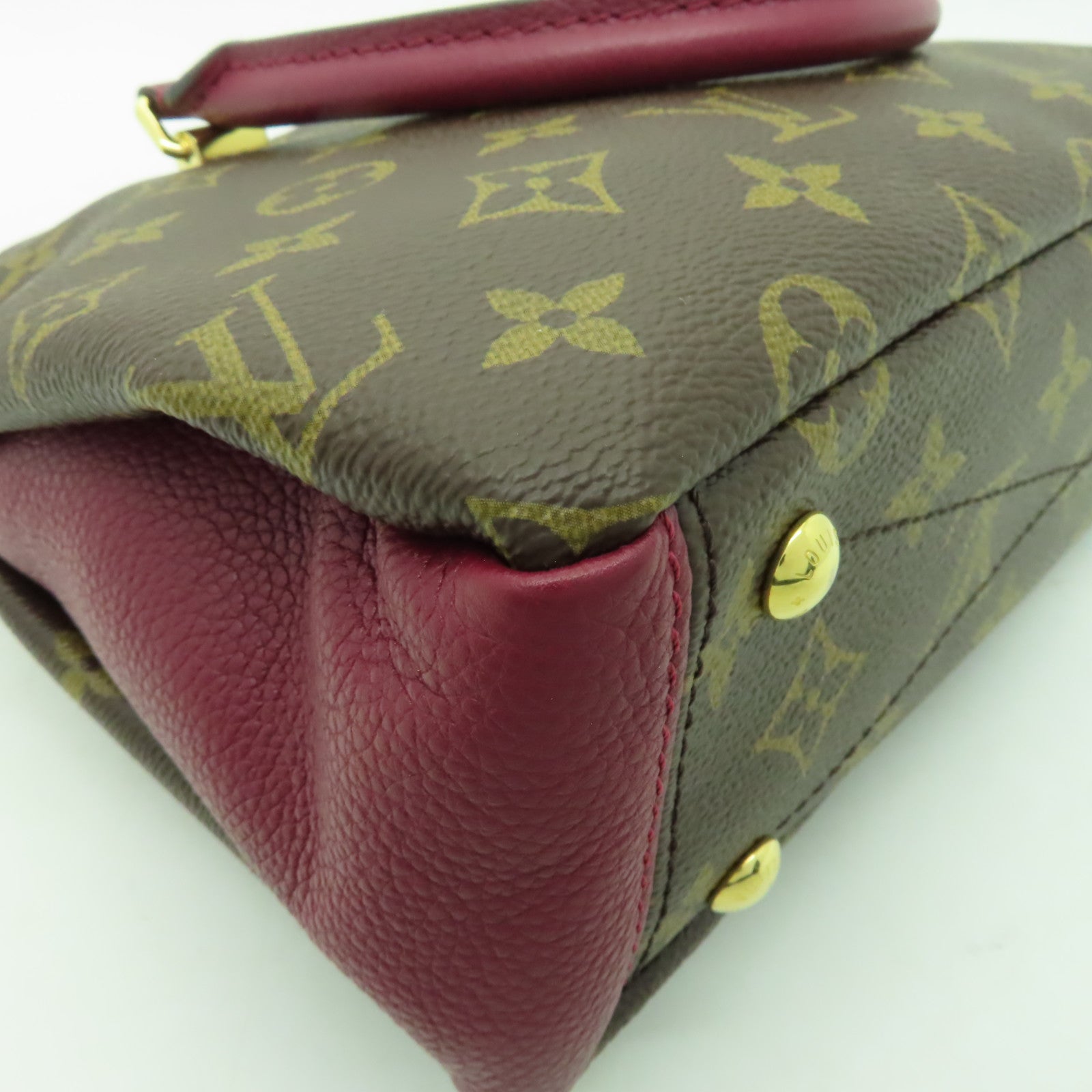 LOUIS VUITTON 【清倉大減價】Monogram Pallas BB金扣手挽肩背兩用袋酒紅色