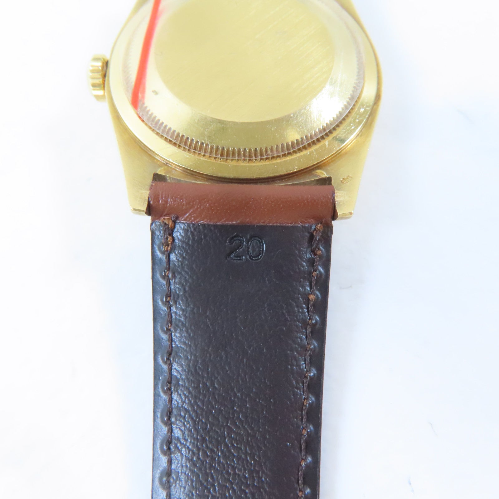 ROLEX Datejust18K黃金/皮革手錶自動機芯藍色#19cm