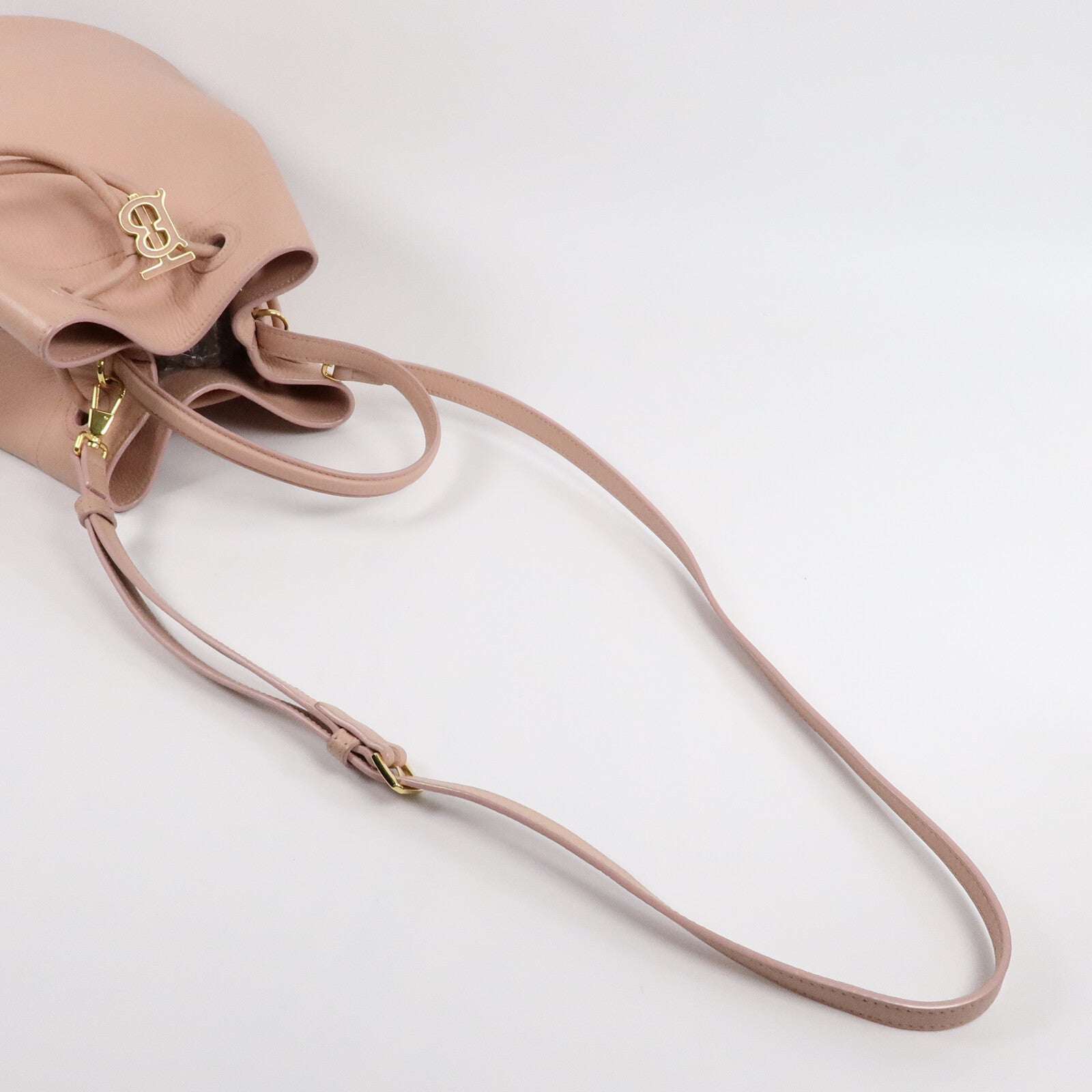 BURBERRY 牛皮皮革Drawstring Bucket Bag手挽肩背兩用袋