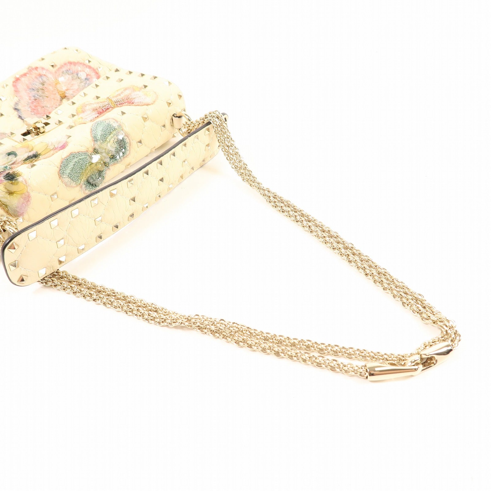 Valentino 牛皮皮革Shoulder Bag金扣鏈帶手挽肩背兩用袋