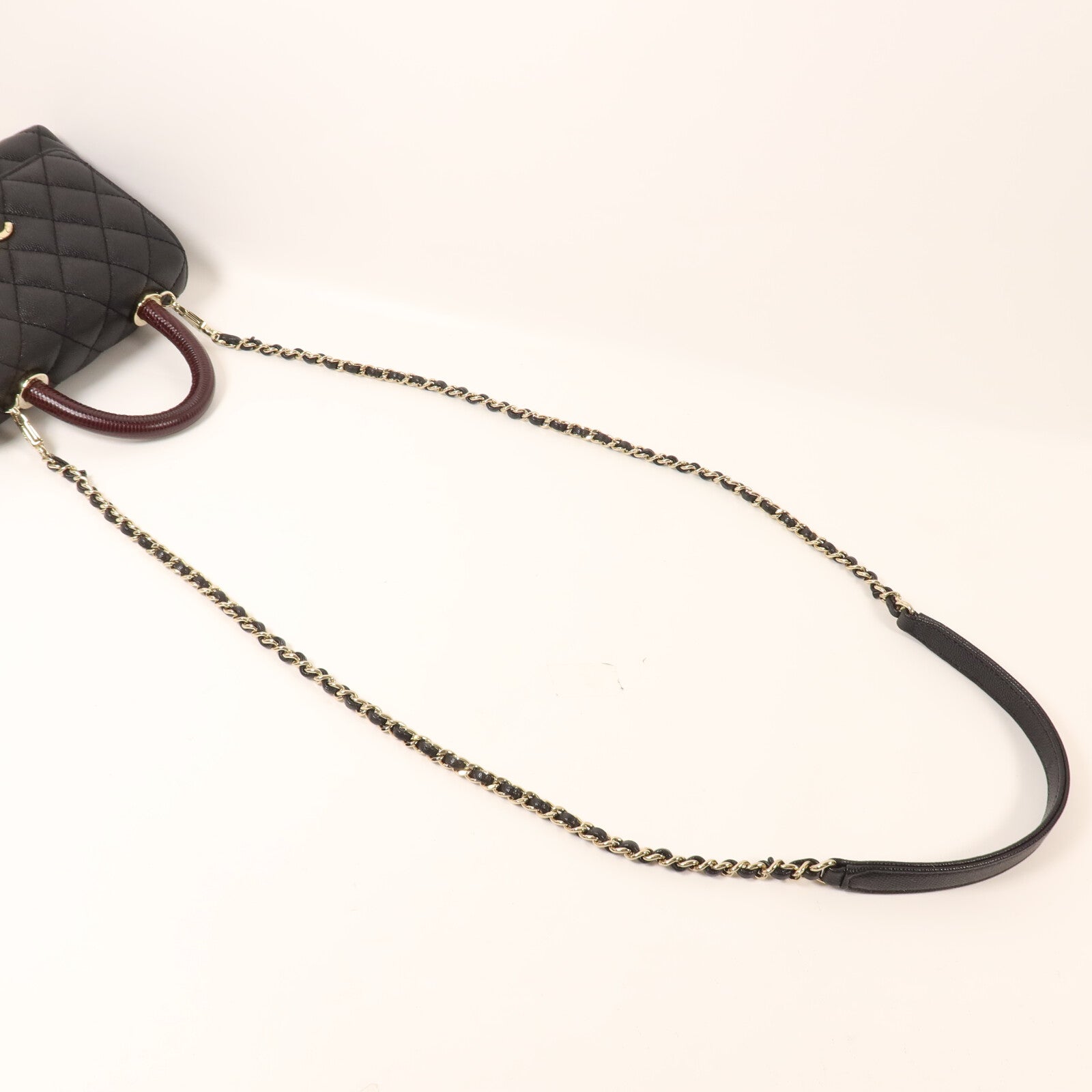 CHANEL 牛皮皮革Mini Coco Handle鏈帶手挽肩背兩用袋