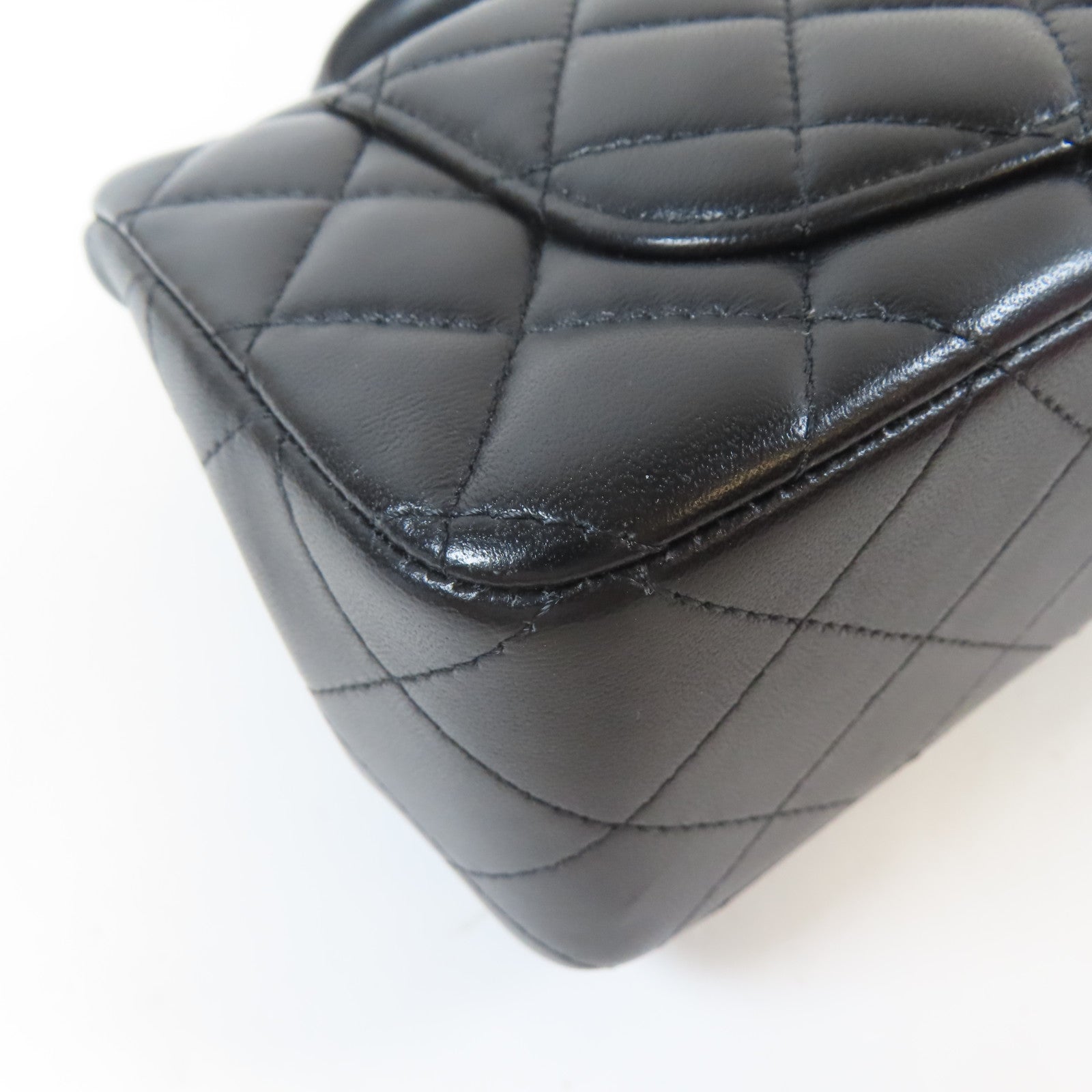 CHANEL 菱格羊皮皮革2way Chain Shoulder Bag金扣鏈帶手挽肩背兩用袋黑色