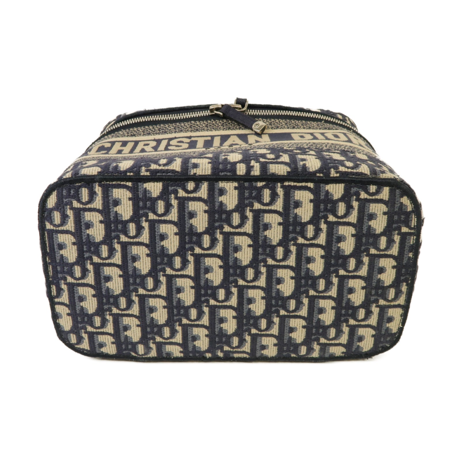 Dior 【激減優惠】帆布Dior Travel Vanity Case金扣手挽袋深藍色/白色