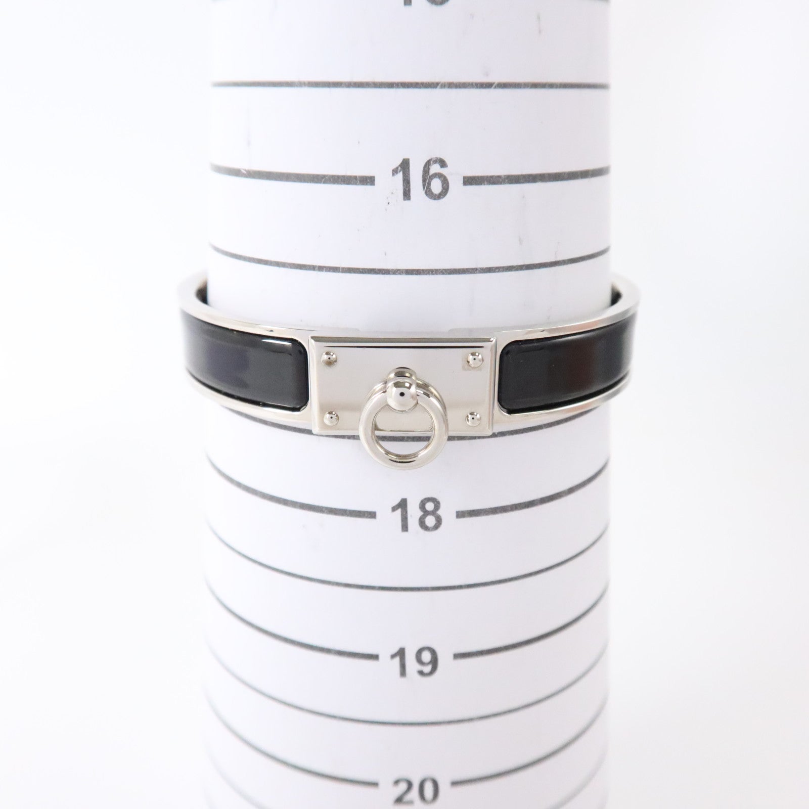 HERMES 金屬/琺瑯Clic Anneau Bracelet銀扣手鏈