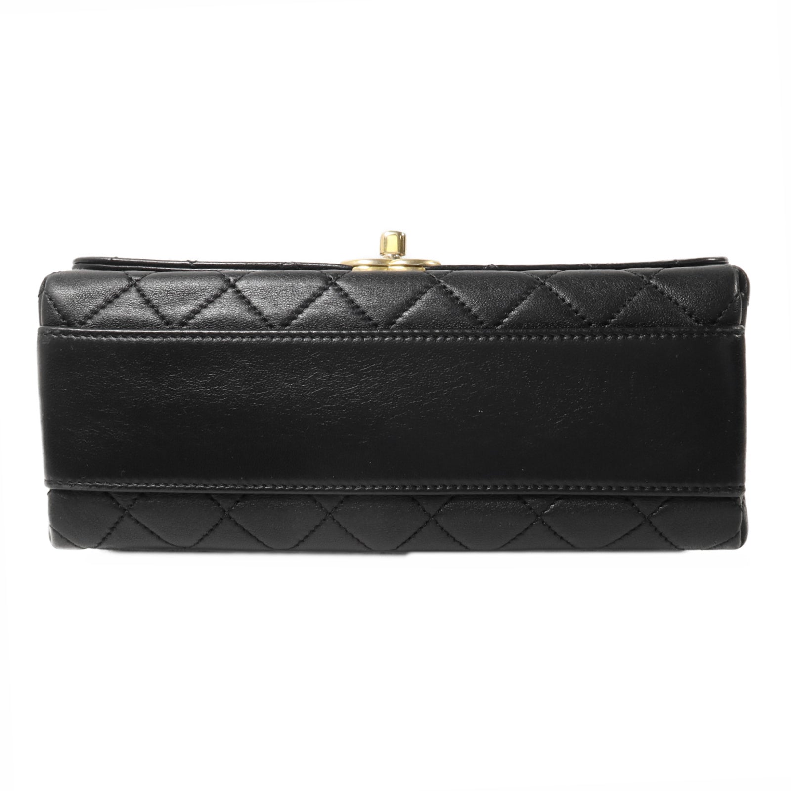 CHANEL 羊皮皮革Top Handle Flap鏈帶手挽肩背兩用袋