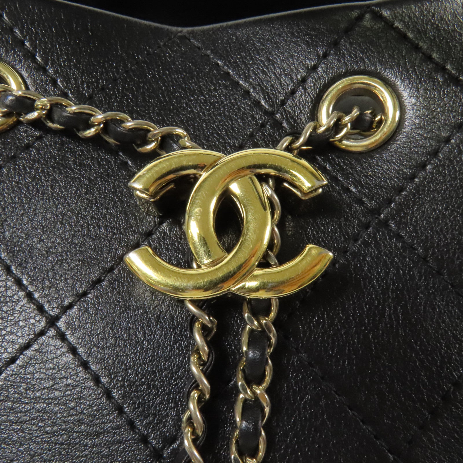 CHANEL 牛皮皮革Shoulder Bag金扣鏈帶肩背袋