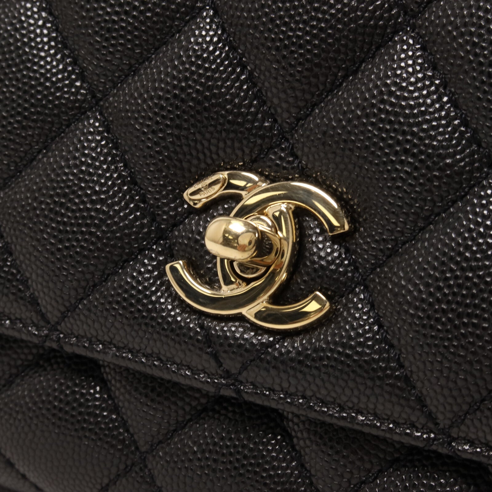 CHANEL 牛皮皮革Mini Coco Handle鏈帶手挽肩背兩用袋