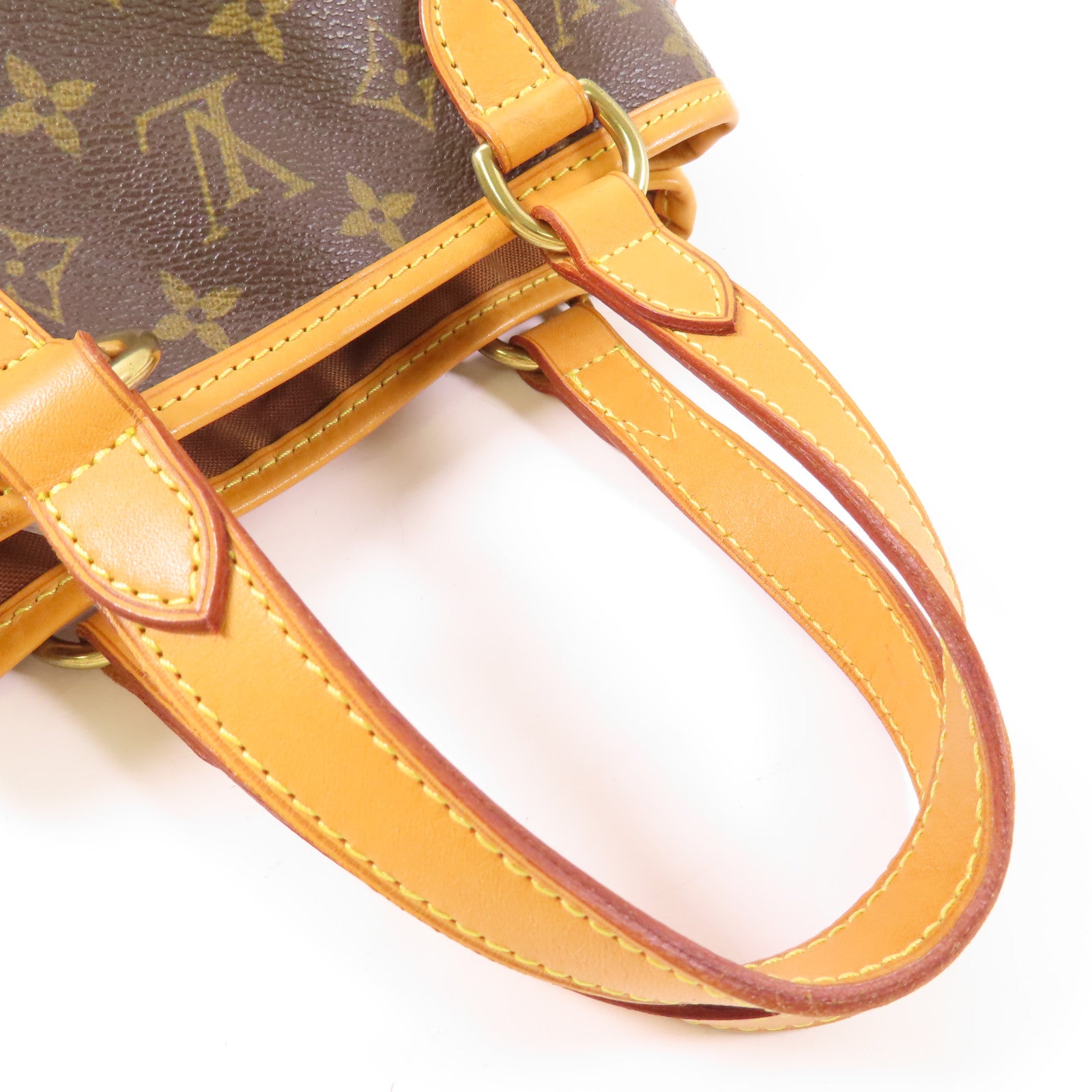 LOUIS VUITTON Monogram Batignolles金扣手挽袋棕色