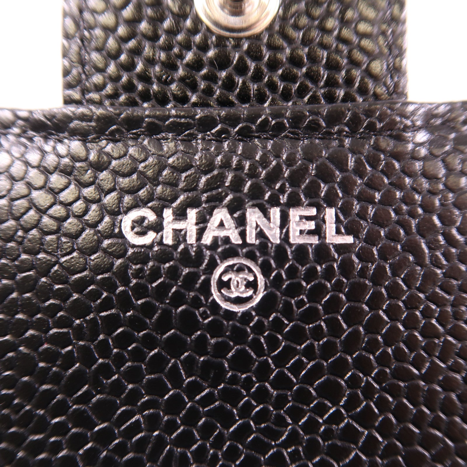 CHANEL 牛皮皮革Wallet銀扣錢包