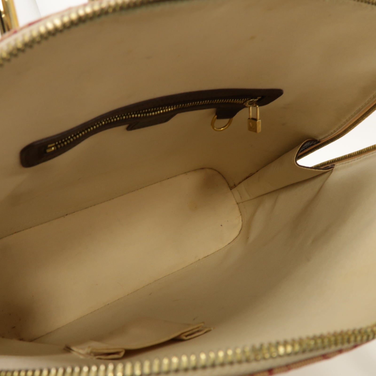 LOUIS VUITTON 【激減優惠】Monogram Mini帆布Alma O金扣手挽袋紅色