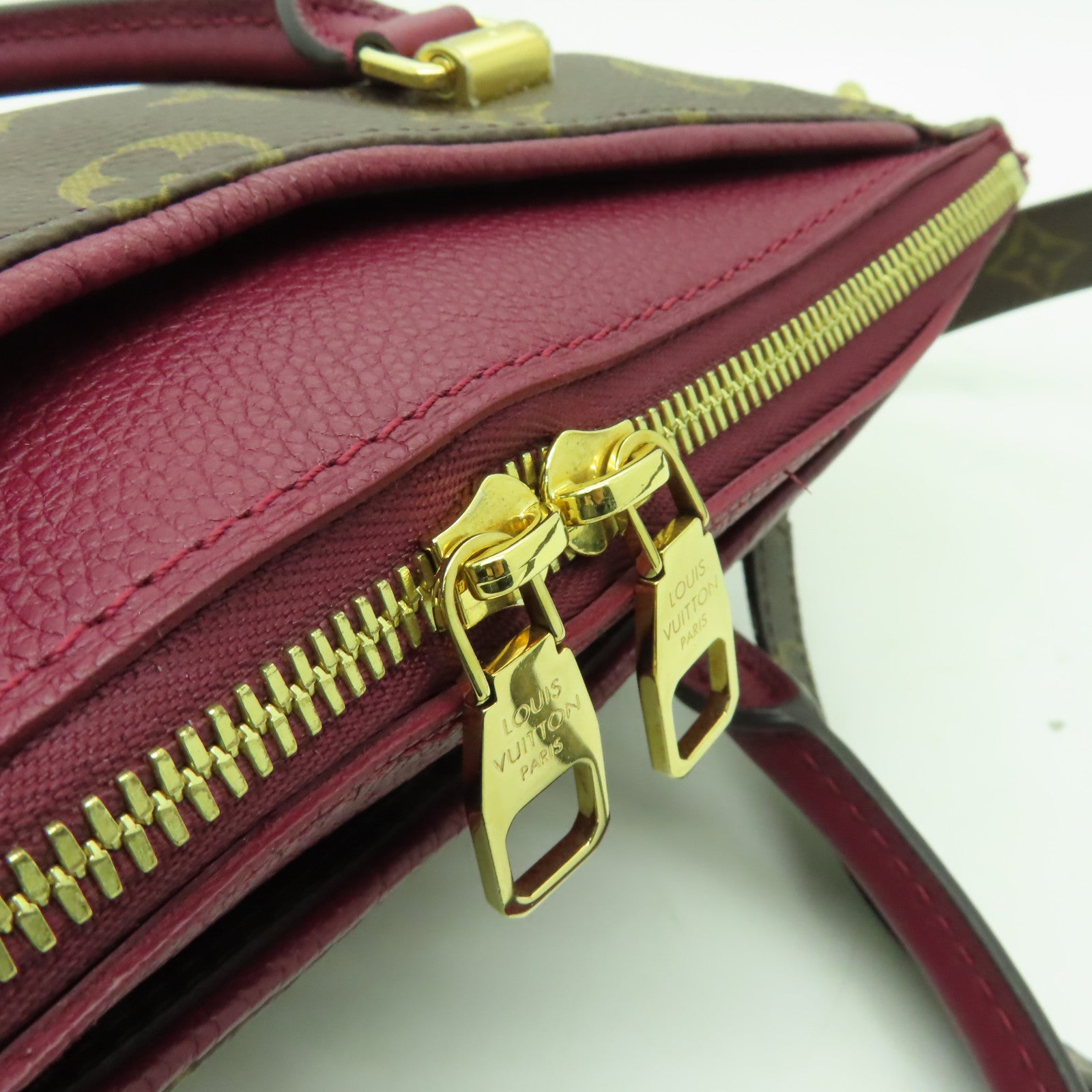 LOUIS VUITTON 【清倉大減價】Monogram Pallas BB金扣手挽肩背兩用袋酒紅色