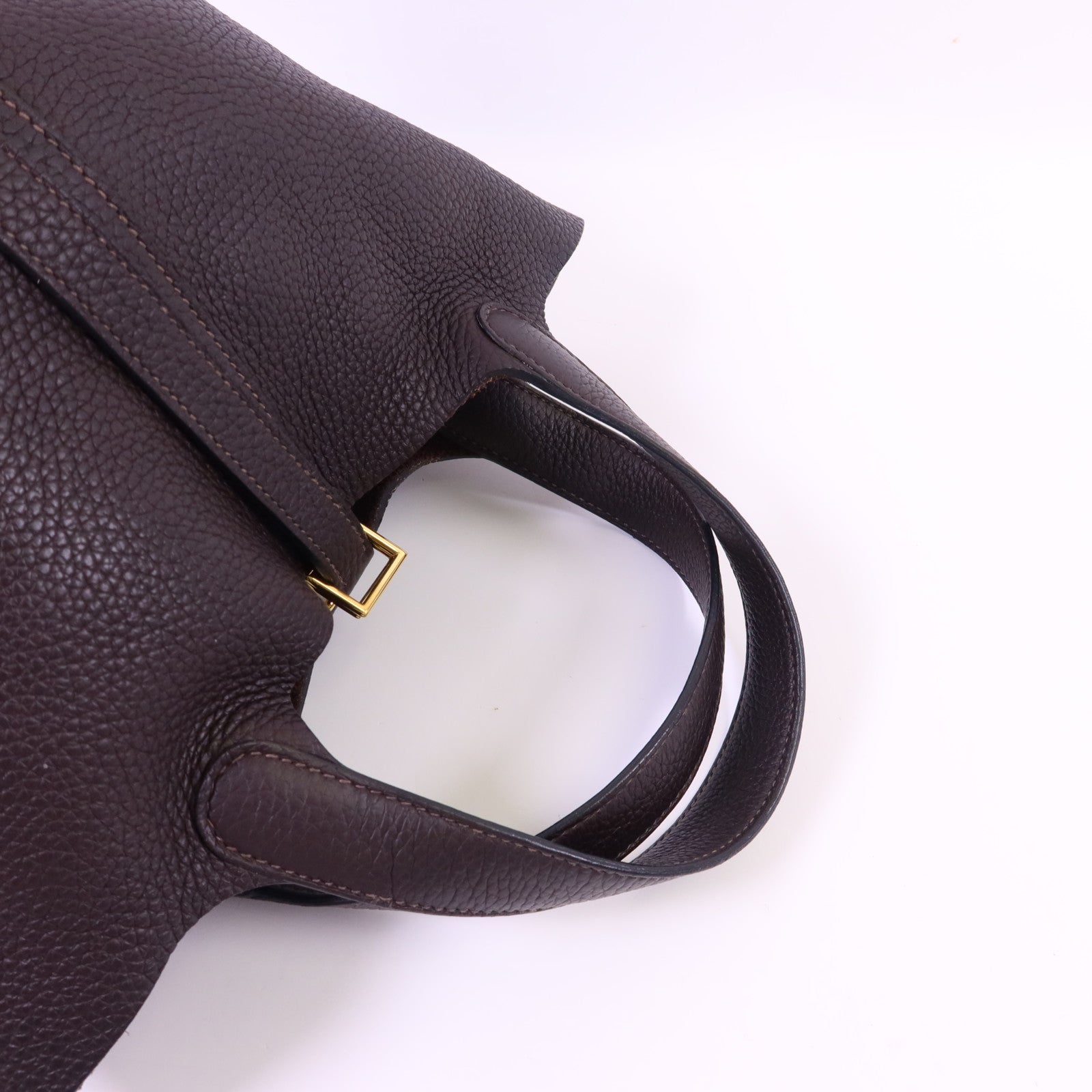 HERMES Clemence皮革Picotin PM金扣手挽袋