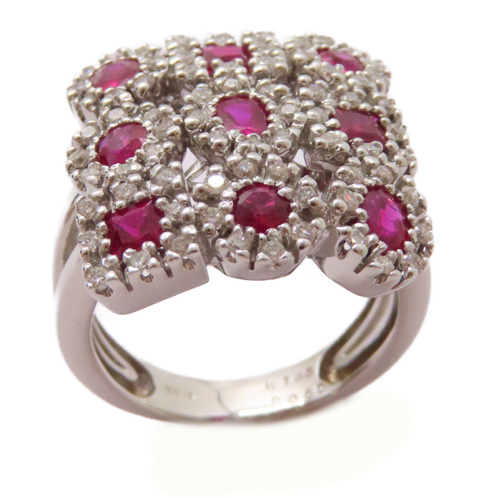 JEWELRY 18K白金/1.85ct紅寶石/0.6ct鑽石Ruby Ring戒指US#6.25