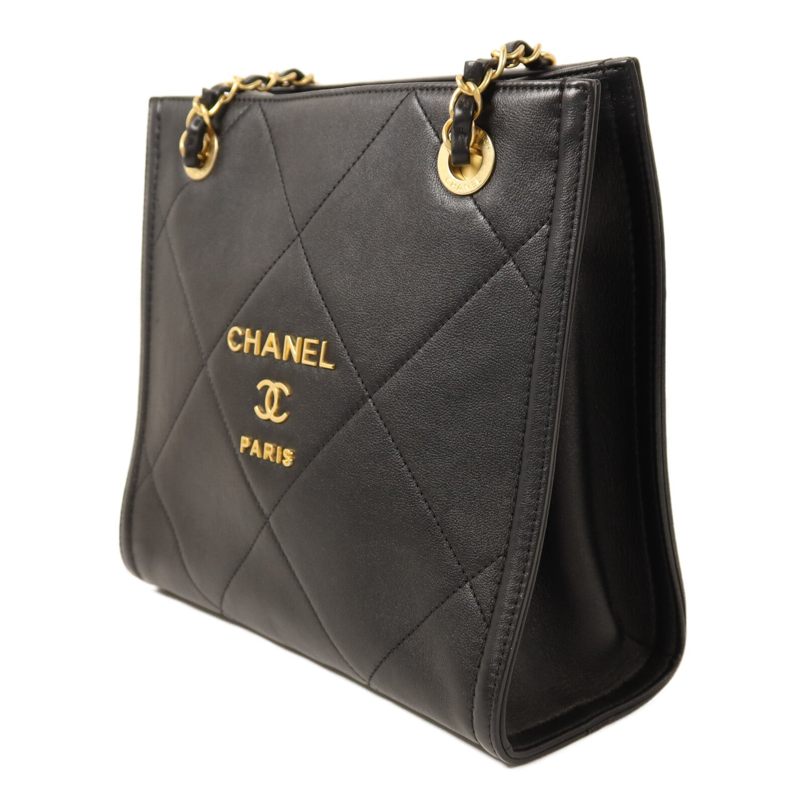 CHANEL 牛皮皮革Matelasse金扣鏈帶肩背袋