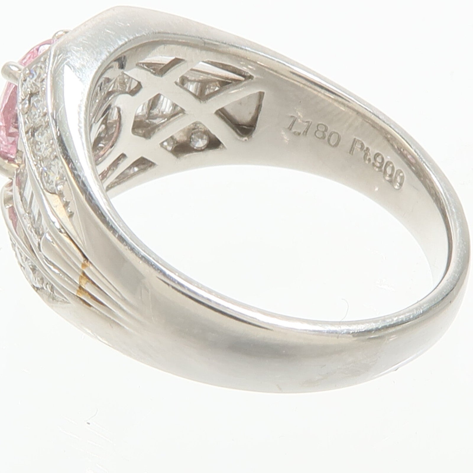 JEWELRY PT900鉑金Pink Sapphire Diamond Ring粉紅藍寶石/鑽石戒指