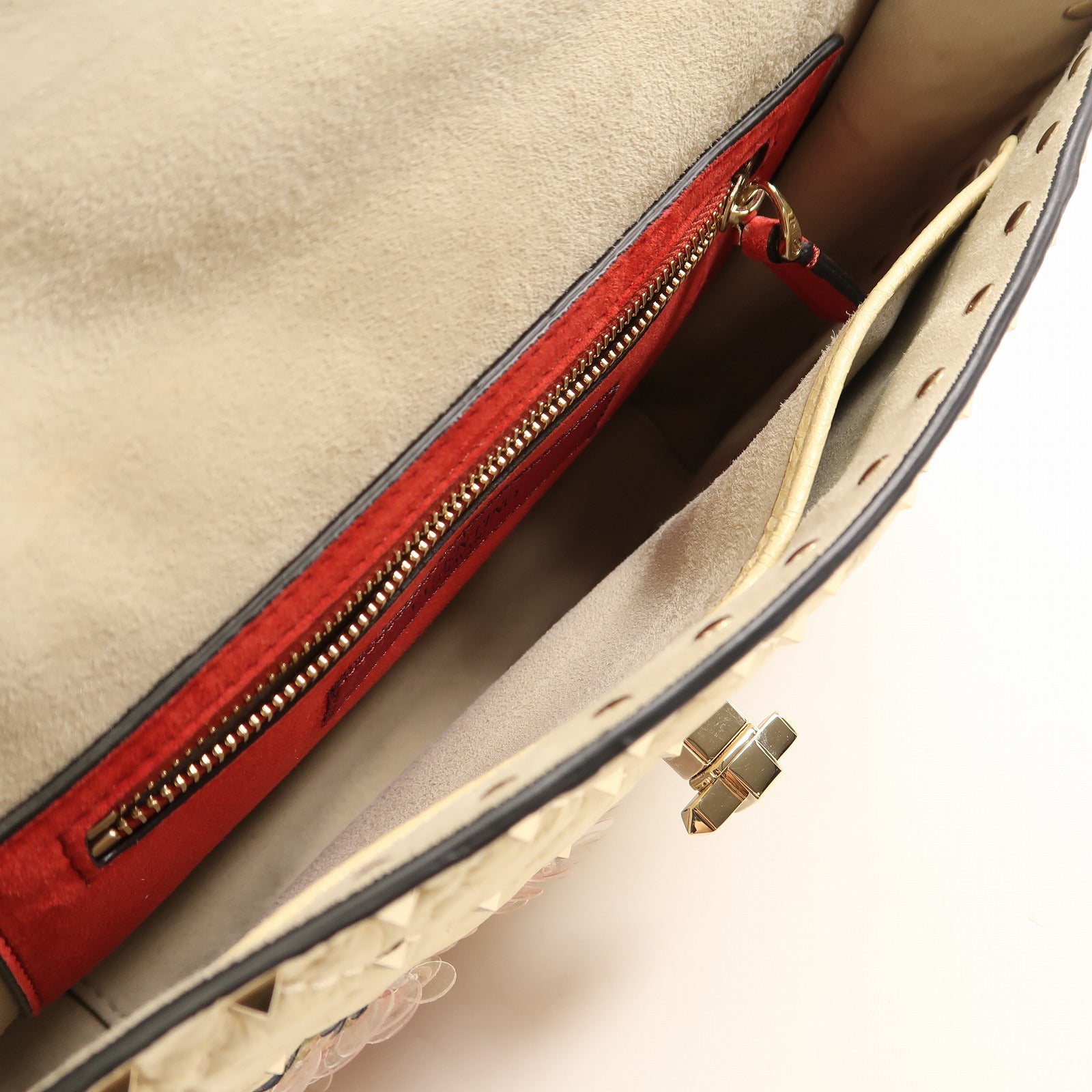 Valentino 牛皮皮革Shoulder Bag金扣鏈帶手挽肩背兩用袋