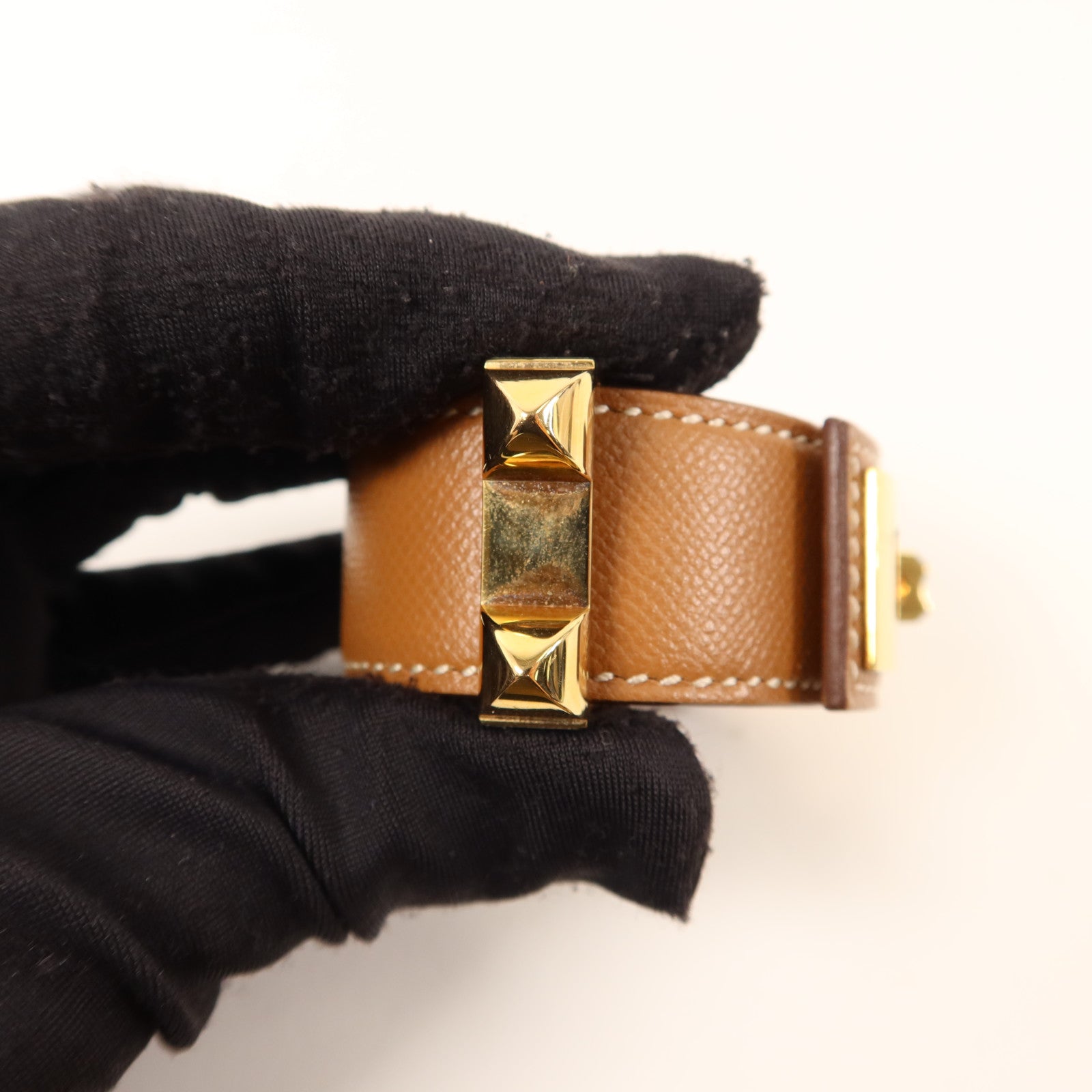 HERMES Epsom皮革CDC 24金扣手鐲Gold