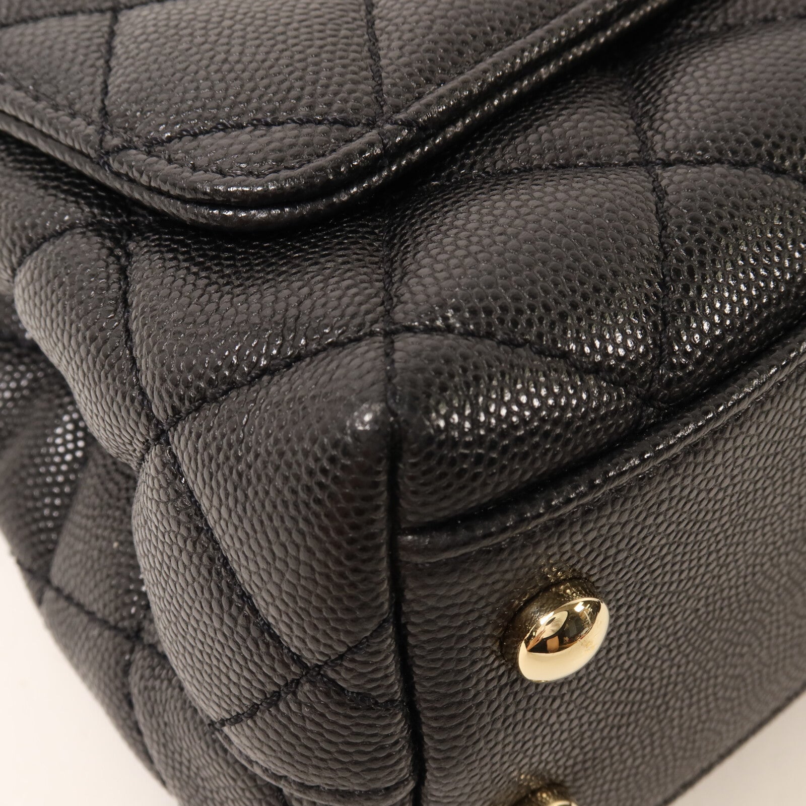 CHANEL 牛皮皮革Mini Coco Handle鏈帶手挽肩背兩用袋