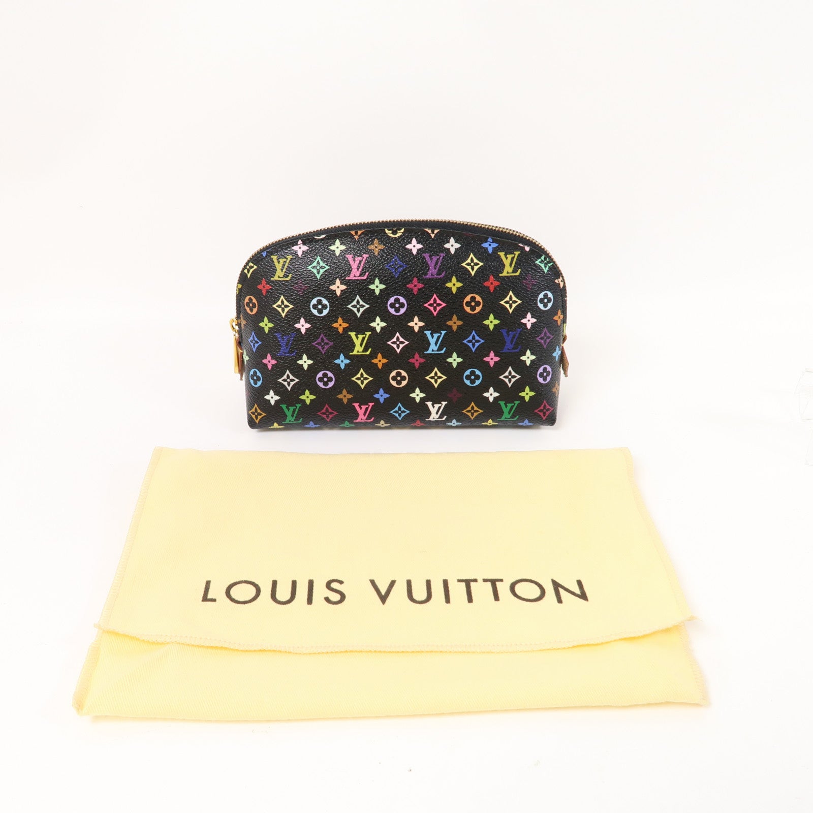 LOUIS VUITTON Monogram Multicolore Cosmetic Pouch金扣手拿包黑色