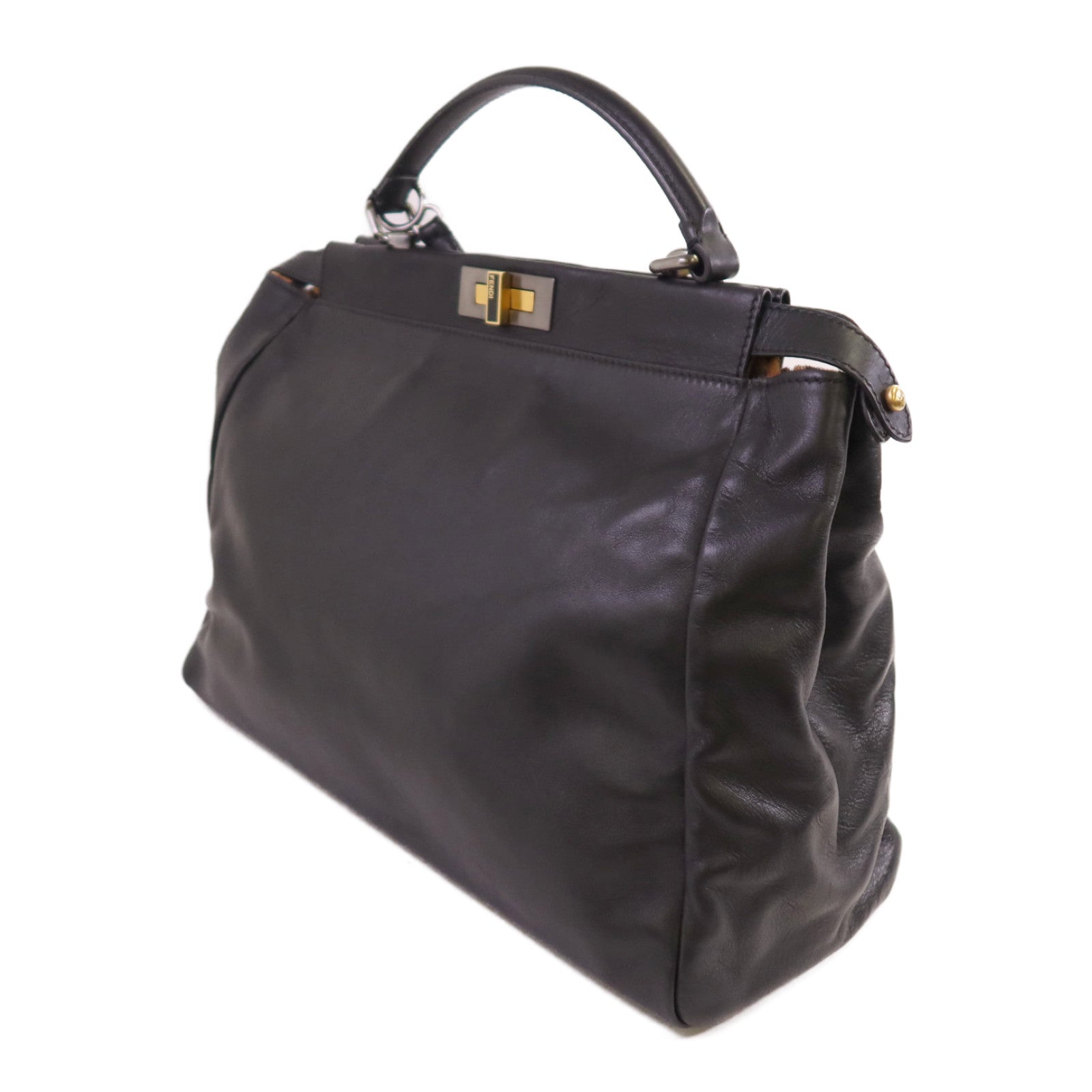 FENDI 牛皮皮革Peekaboo金扣手挽肩背兩用袋