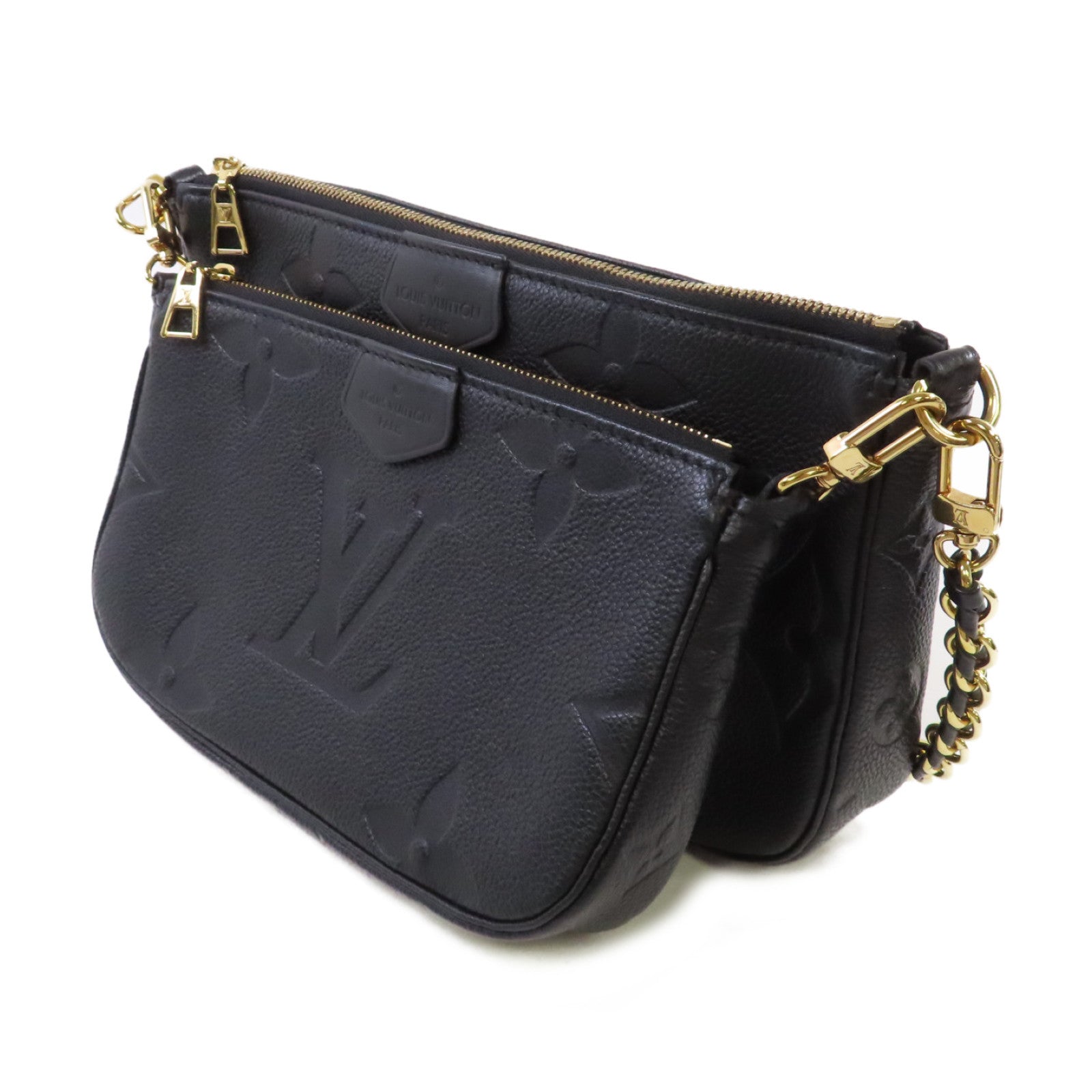 LOUIS VUITTON Monogram Empreinte Multi Pochette Accessoires Shoulder Bag金扣肩背袋黑色