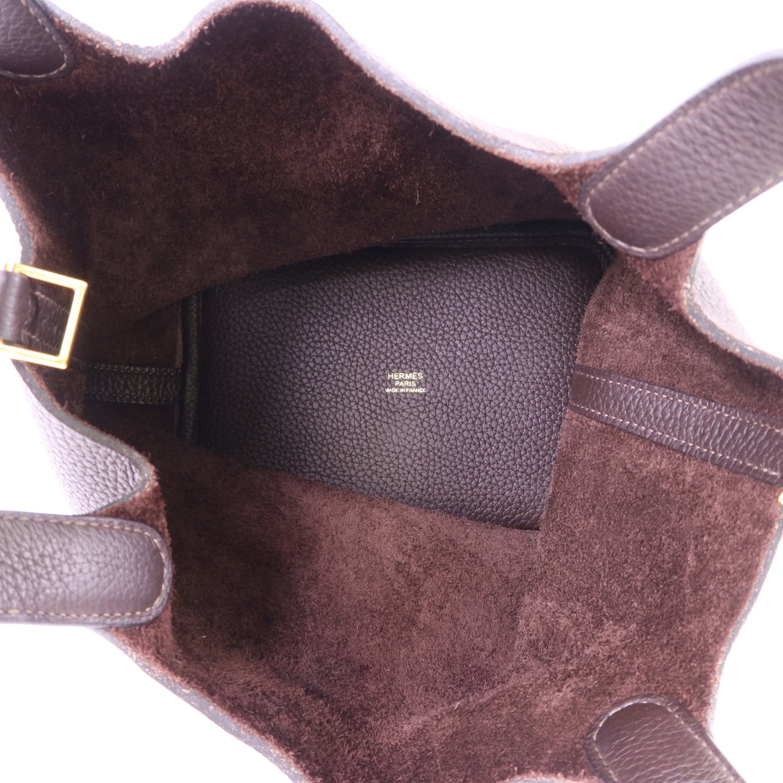 HERMES Clemence皮革Picotin PM金扣手挽袋