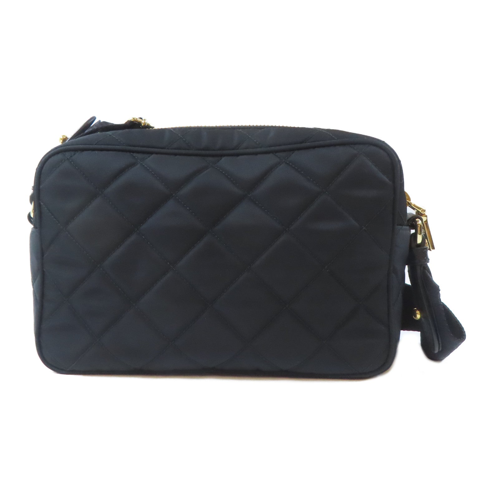 PRADA 尼龍Shoulder Bag金扣肩背袋黑色