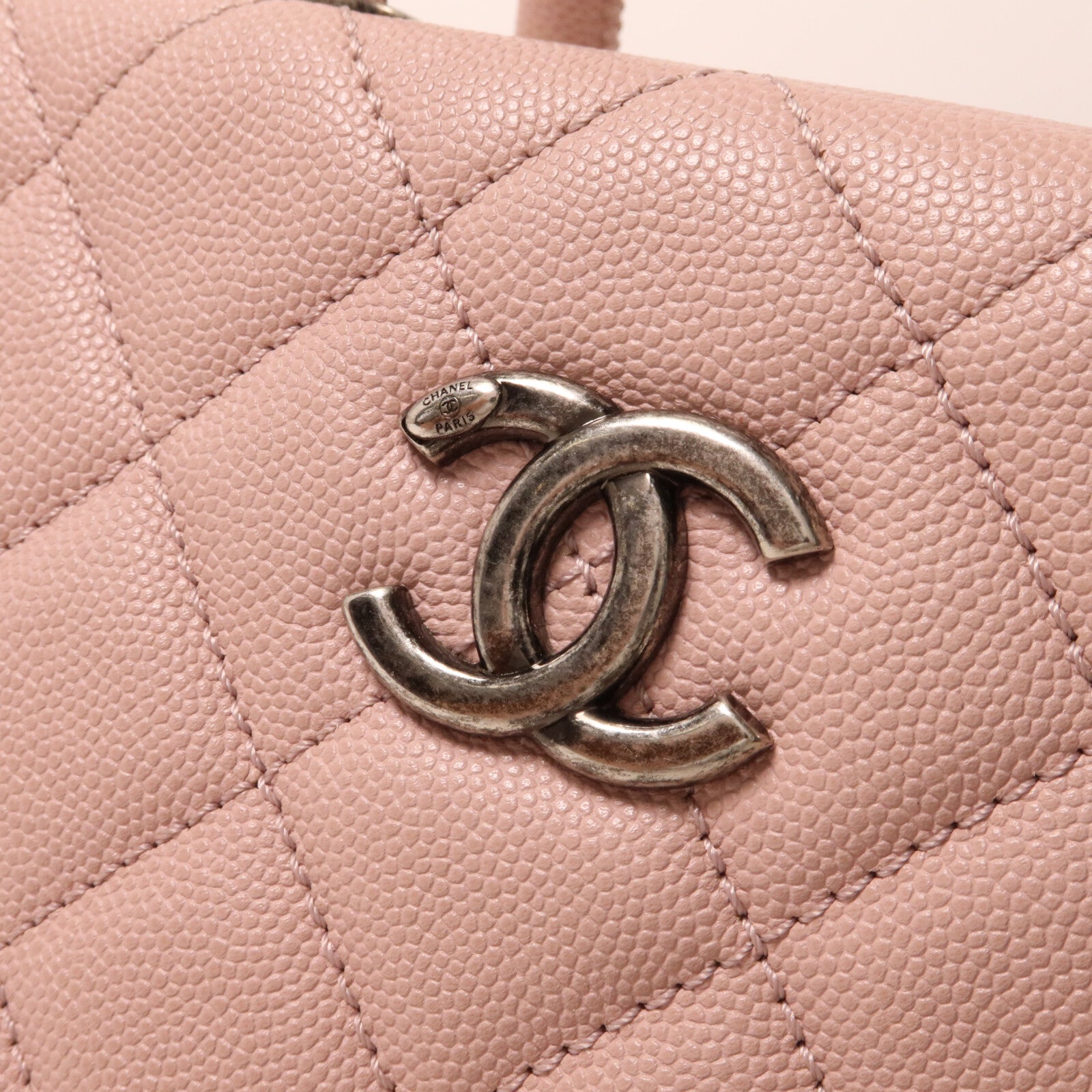 CHANEL 牛皮皮革Bowling Bag鏈帶手挽肩背兩用袋