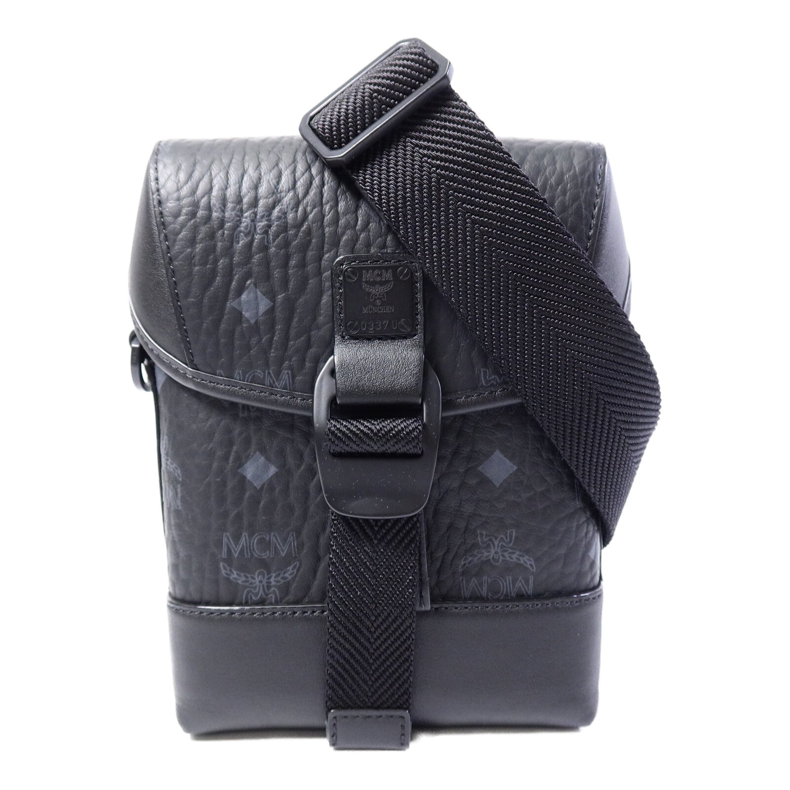 MCM 塗層帆布/牛皮皮革Aren N/S Crossbody Bag肩背袋