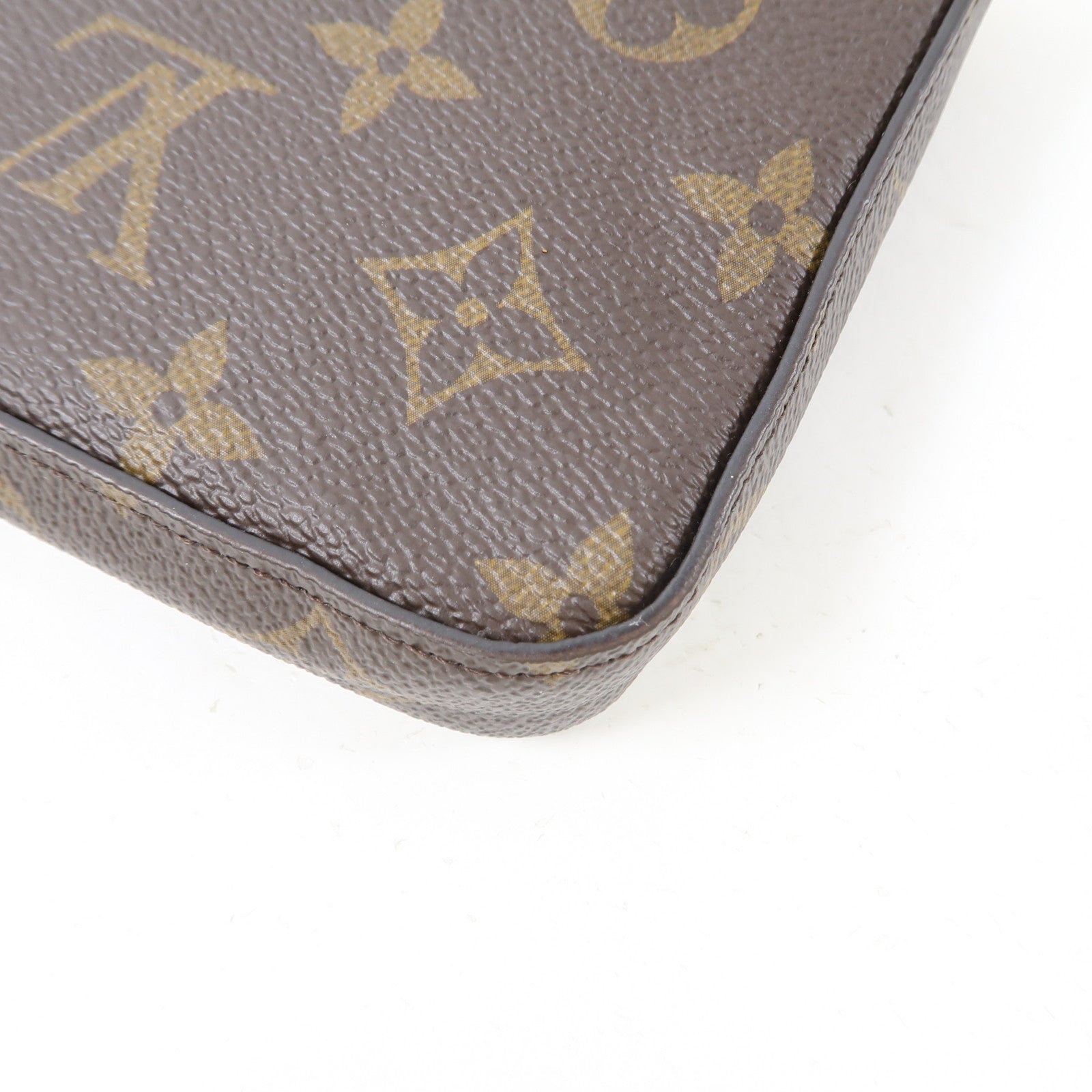 LOUIS VUITTON Monogram Pochette Felicie金扣鏈帶肩背袋棕色