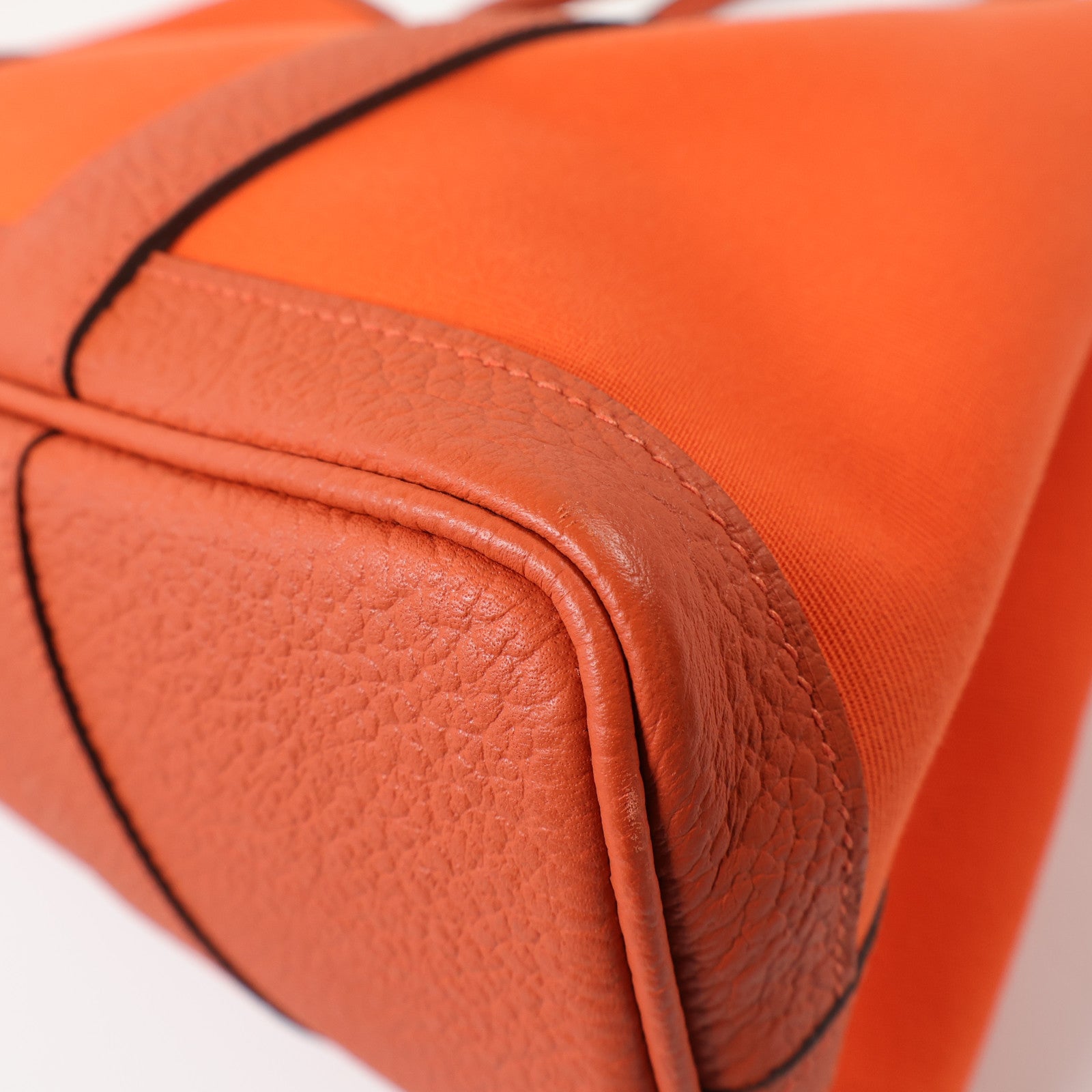 HERMES 帆布Garden Party TPM銀扣手挽袋Feu