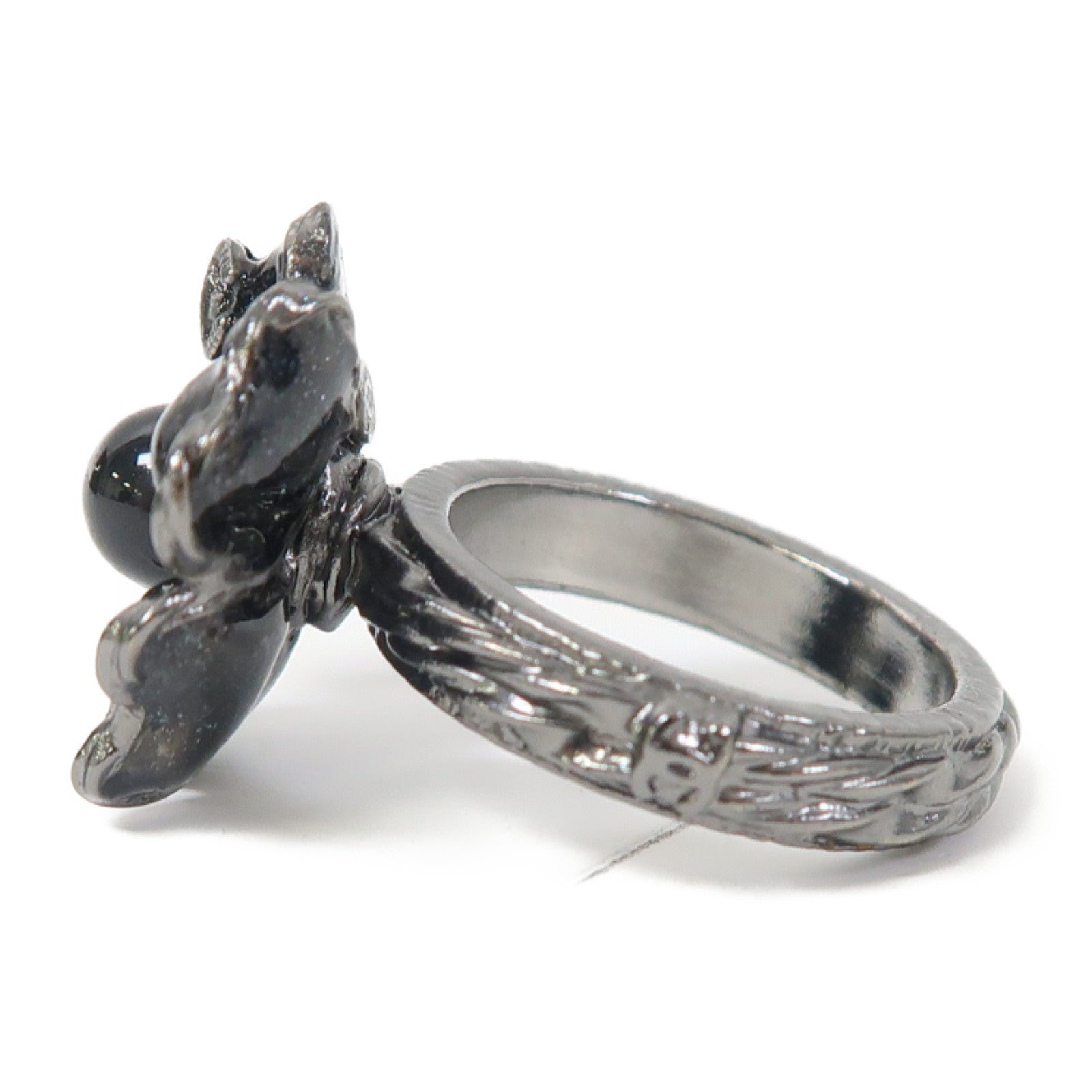 CHANEL 金屬Ring戒指黑色/灰色US#6.5