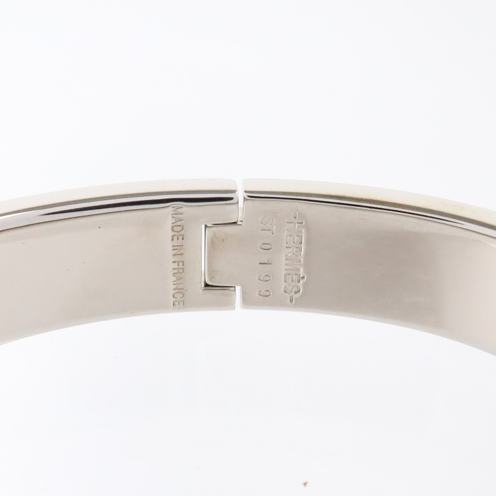 HERMES 金屬/琺瑯Clic Anneau Bracelet銀扣手鏈
