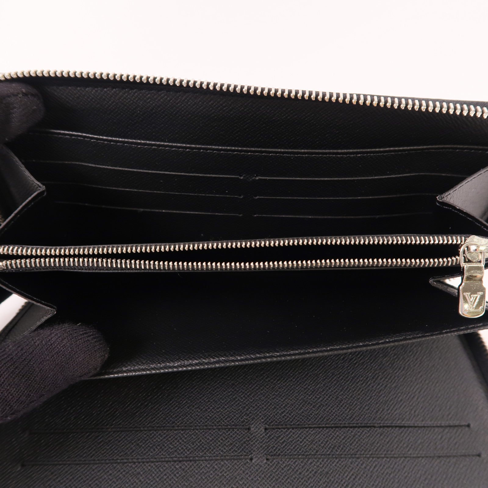 LOUIS VUITTON Damier Graphite Zippy Organizer Wallet銀扣長錢包
