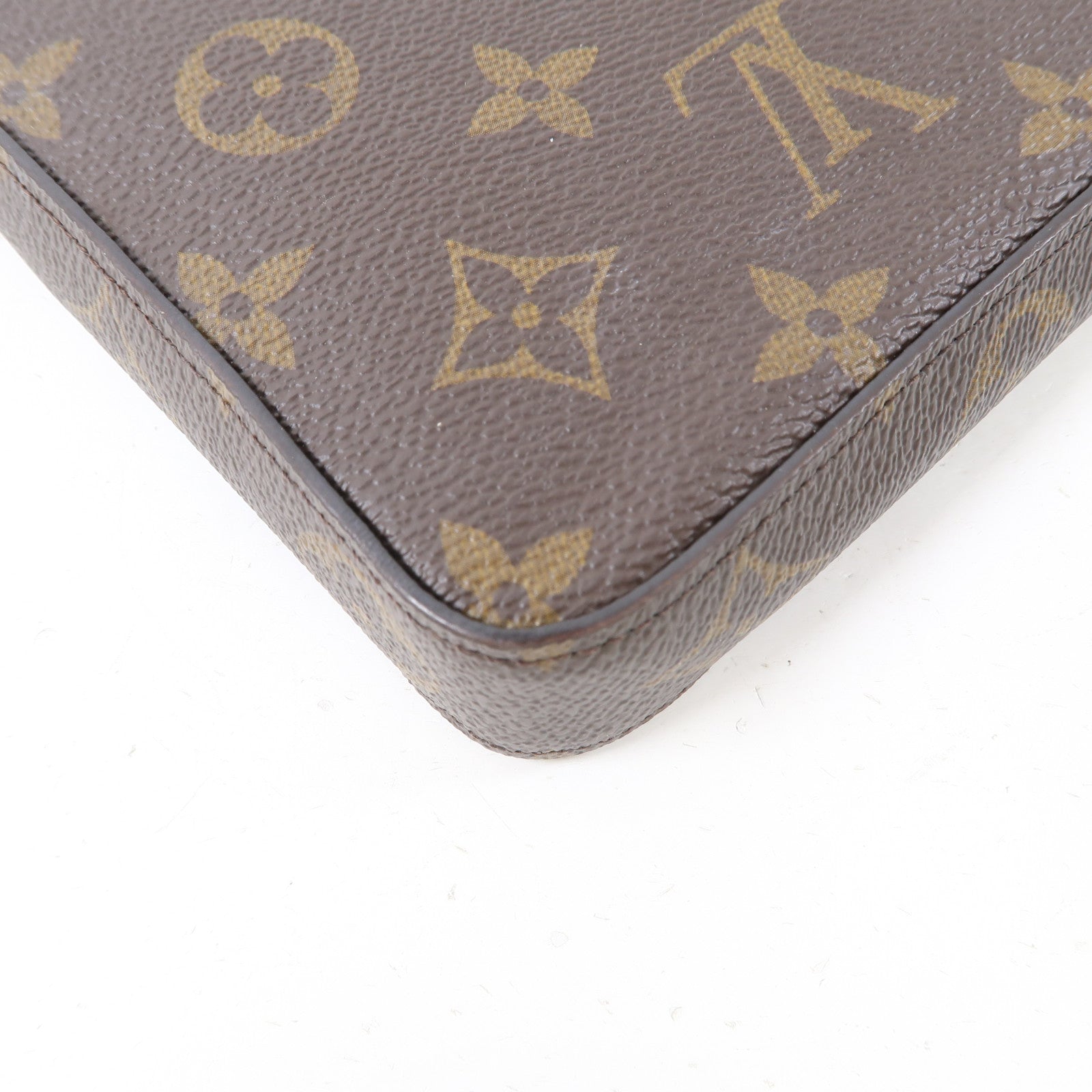 LOUIS VUITTON Monogram Pochette Felicie金扣鏈帶肩背袋棕色