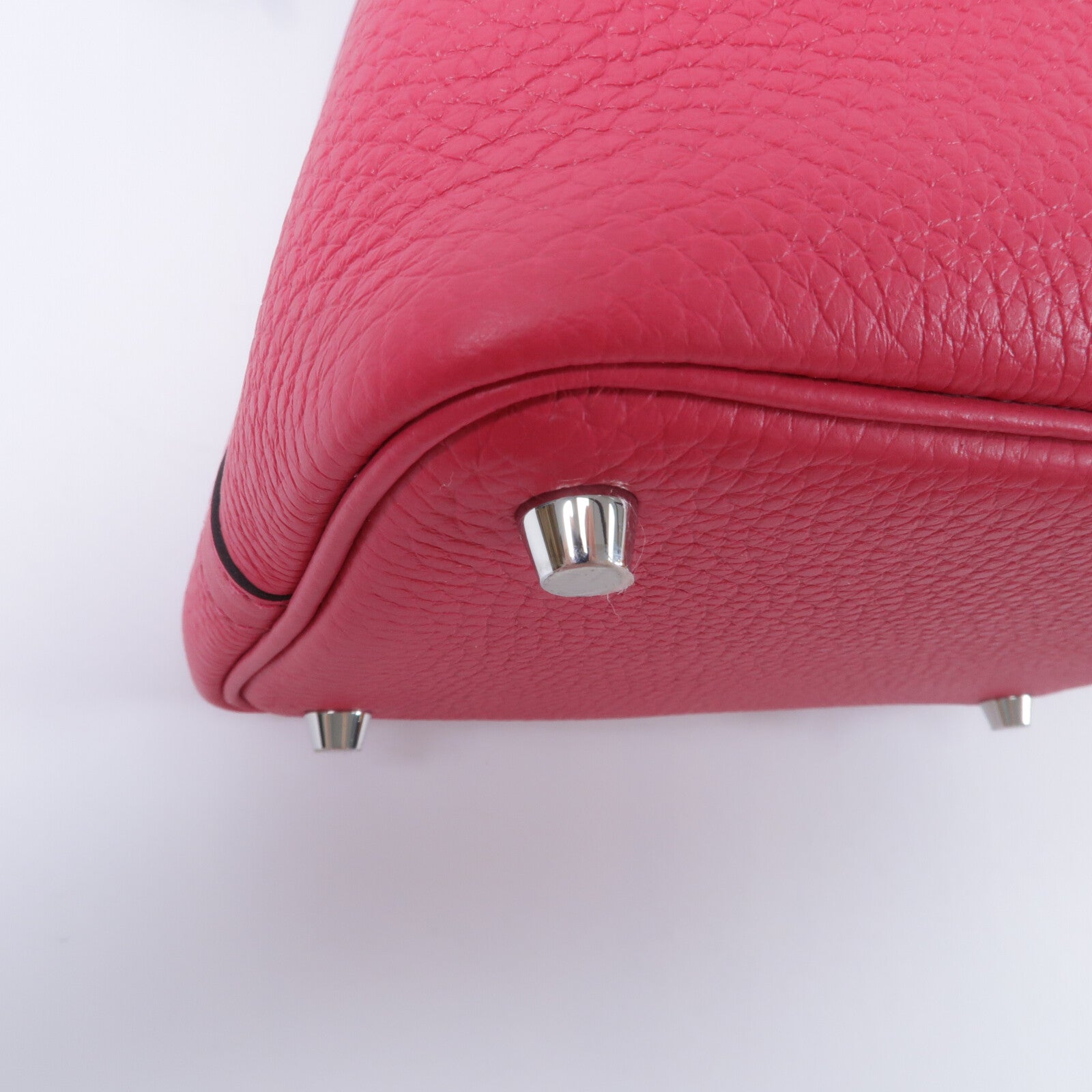 HERMES Clemence皮革Picotin PM手挽袋Rose Mexico