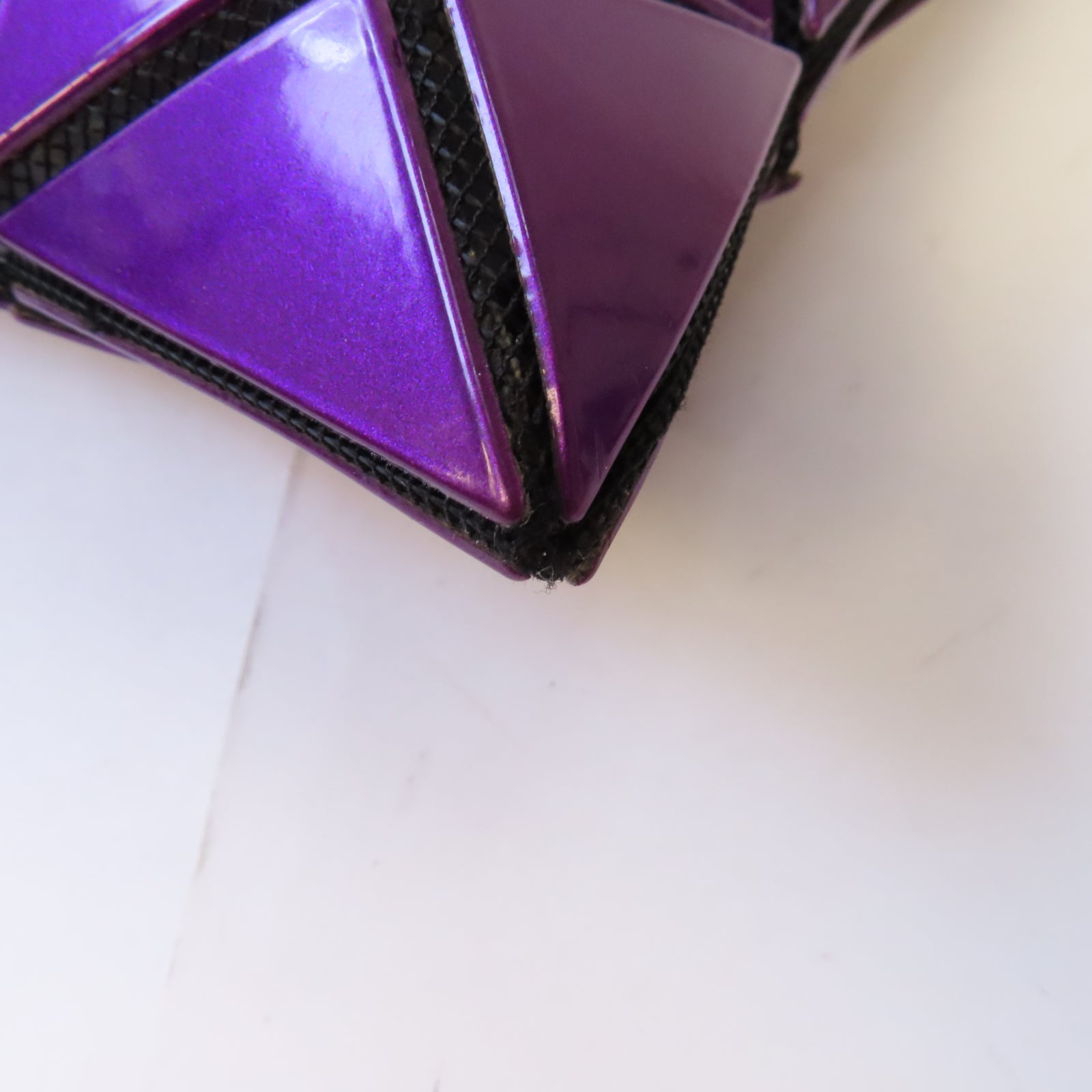 ISSEY MIYAKE PVC Bao Bao Shoulder Bag銀扣肩背袋紫色