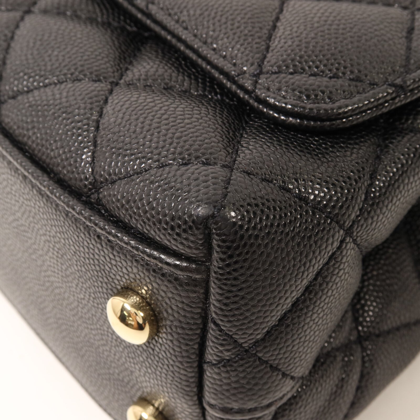 CHANEL 牛皮皮革Mini Coco Handle鏈帶手挽肩背兩用袋