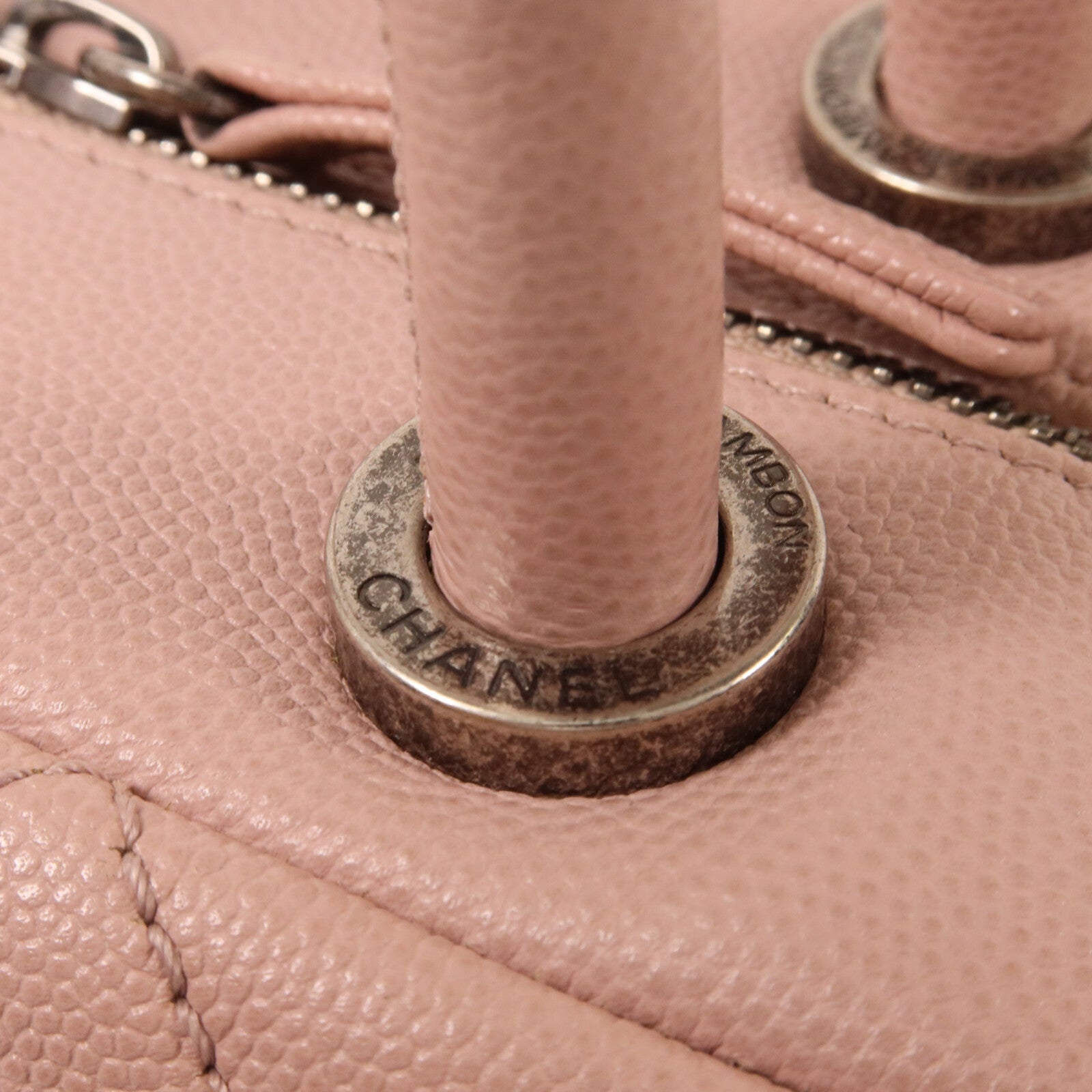 CHANEL 牛皮皮革Bowling Bag鏈帶手挽肩背兩用袋