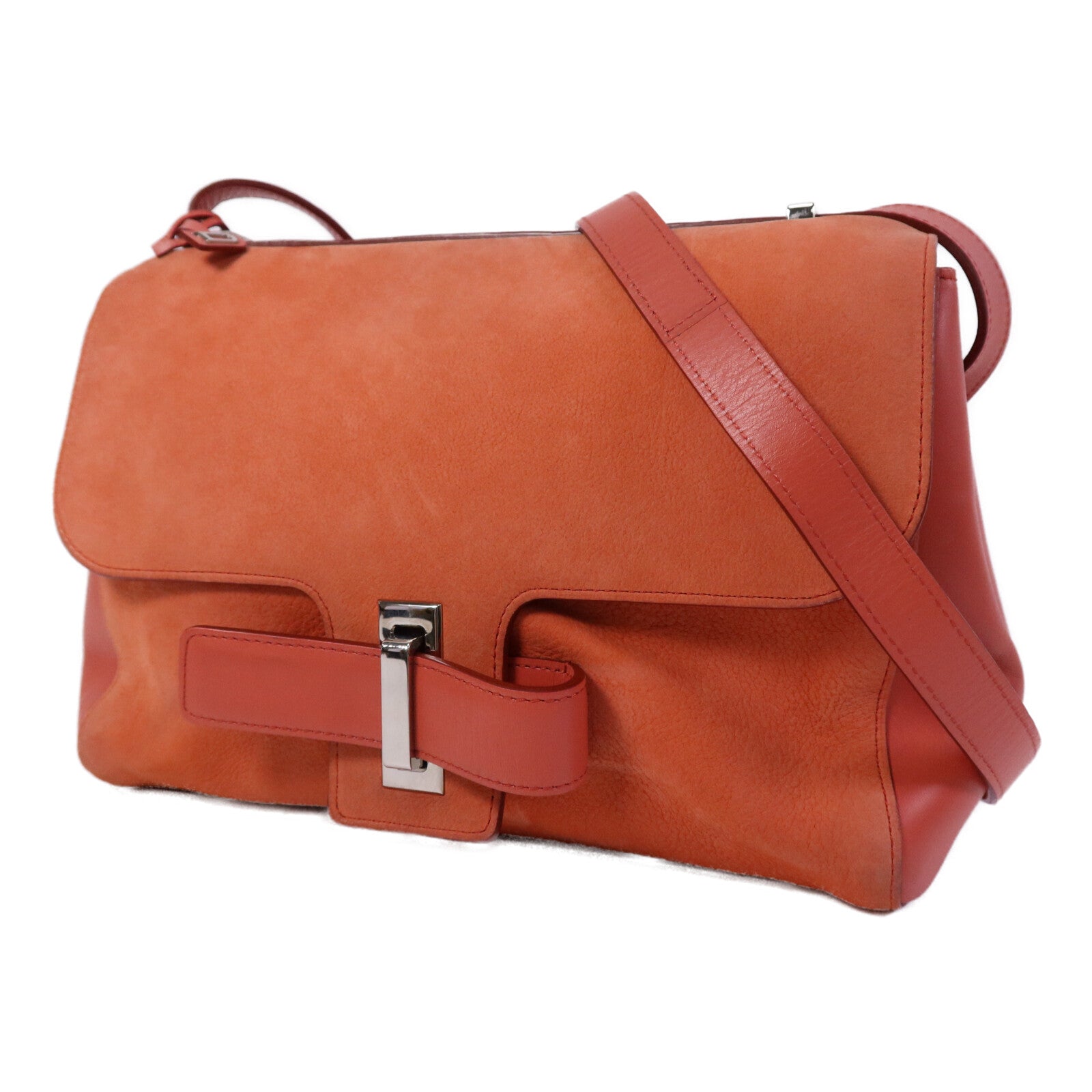 Delvaux 牛皮皮革Simplissime City銀扣肩背袋