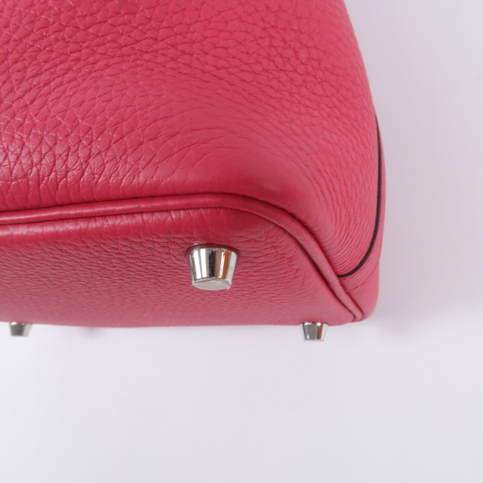 HERMES Clemence皮革Picotin PM手挽袋Rose Mexico
