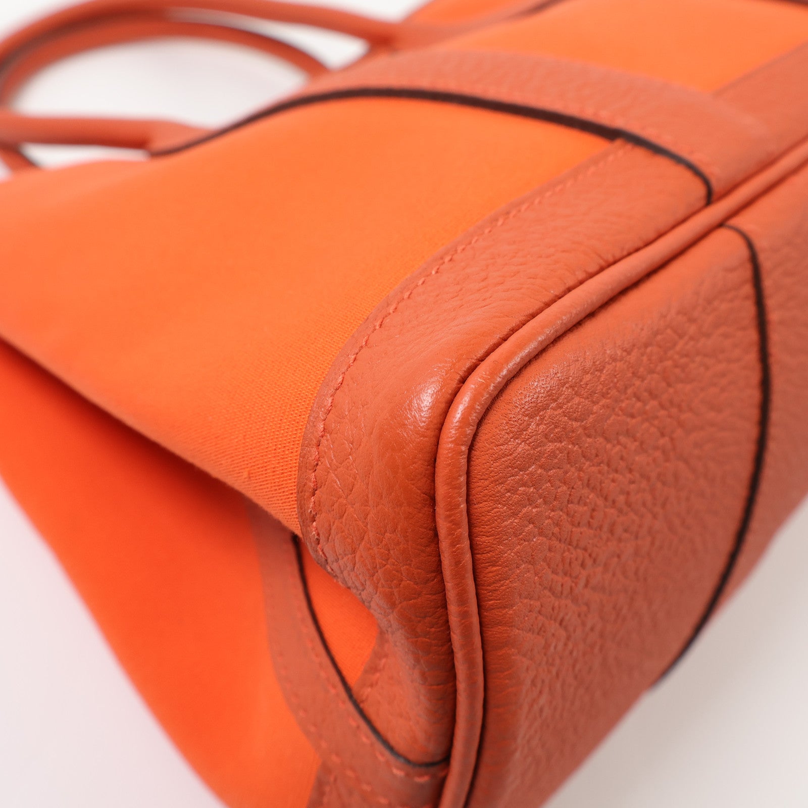 HERMES 帆布Garden Party TPM銀扣手挽袋Feu