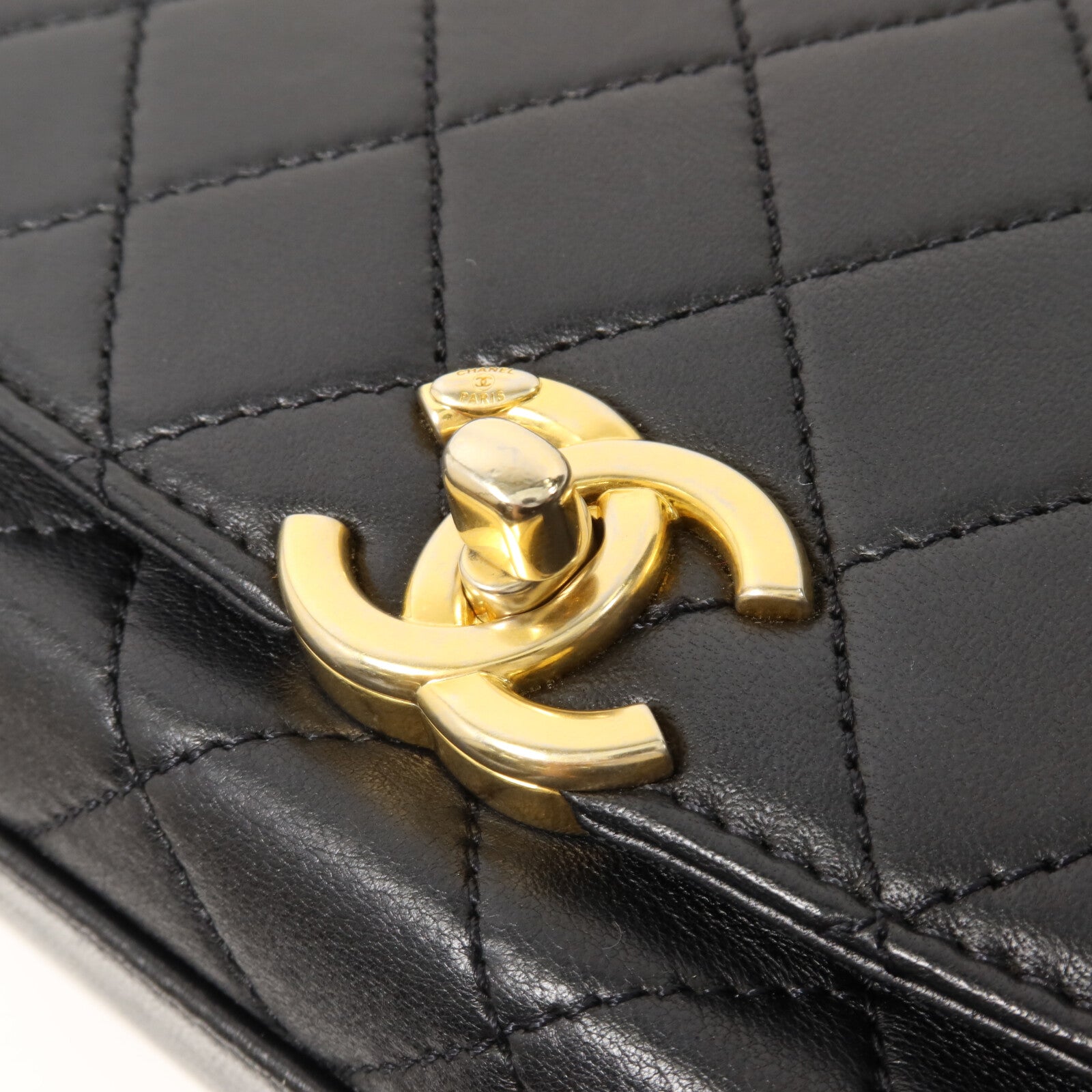 CHANEL 羊皮皮革Top Handle Flap鏈帶手挽肩背兩用袋