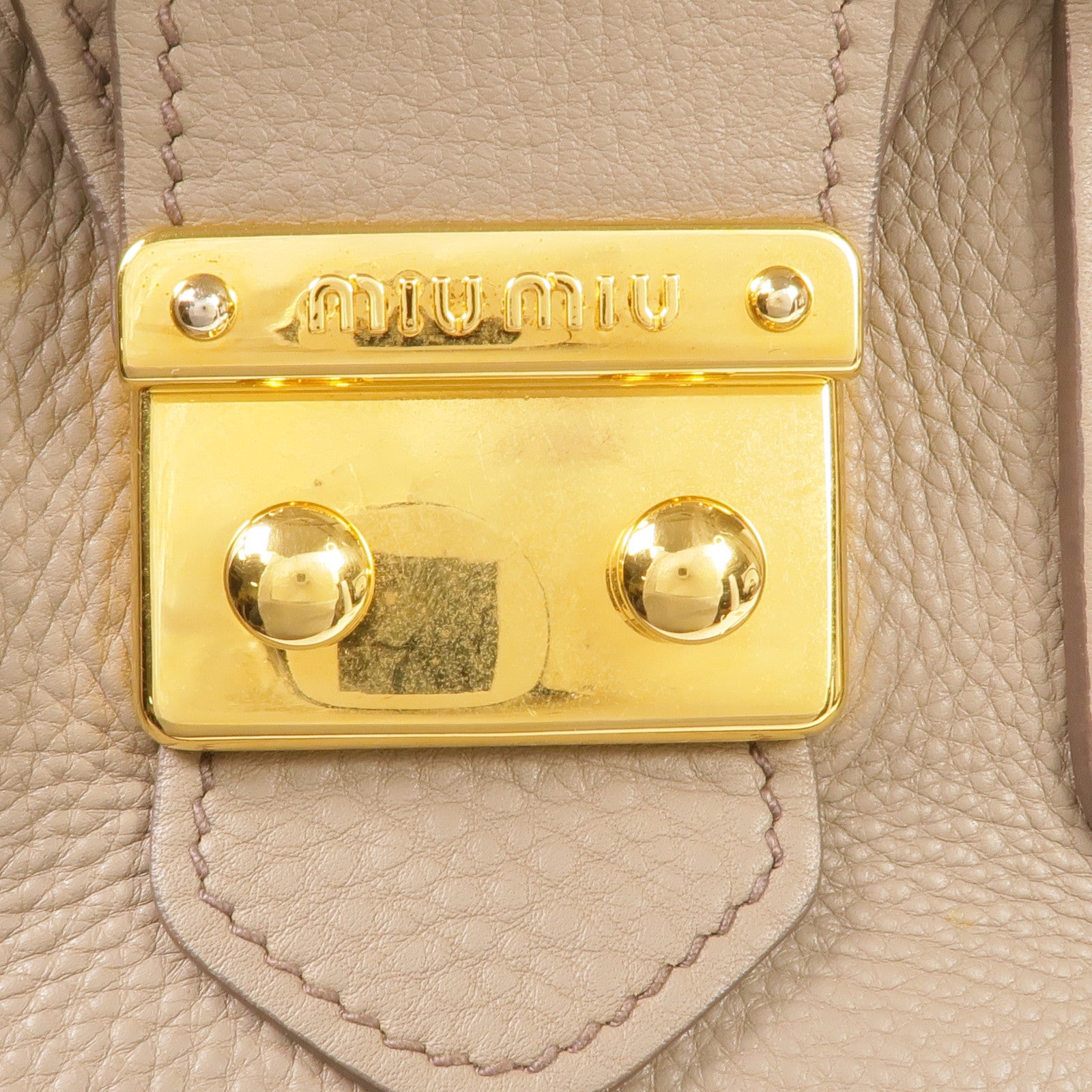 Miu Miu 牛皮皮革2 Way Shoulder金扣手挽肩背兩用袋