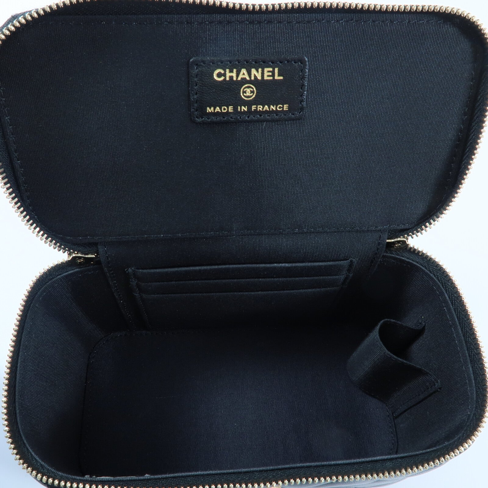 CHANEL 羊皮皮革Vanity Case鏈帶手挽肩背兩用袋